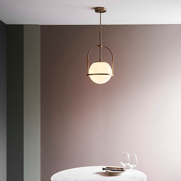 Utopia Sphere Single Pendant - Antique Brass