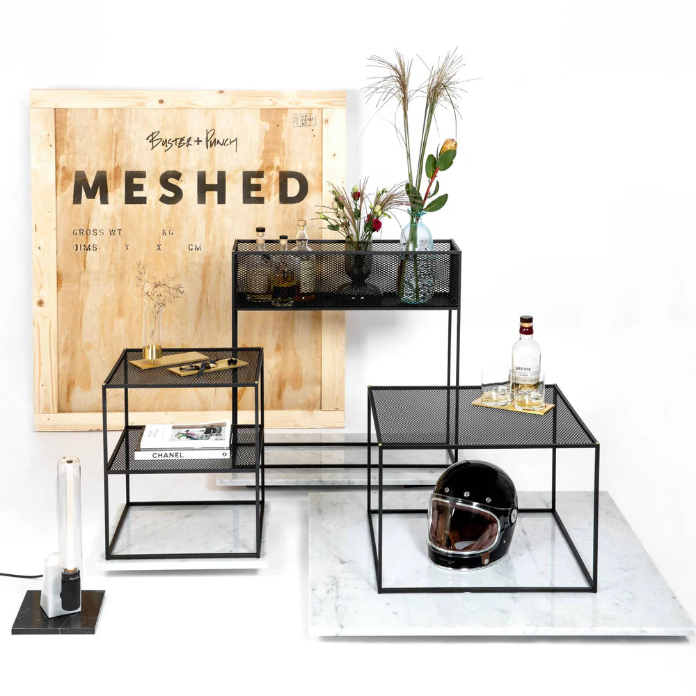 Buster + Punch Meshed Planter - Matt Black Steel