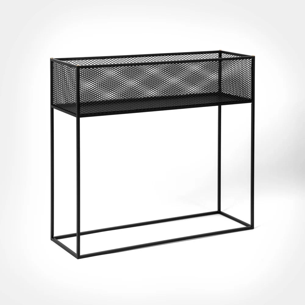 Buster + Punch Meshed Planter - Matt Black Steel