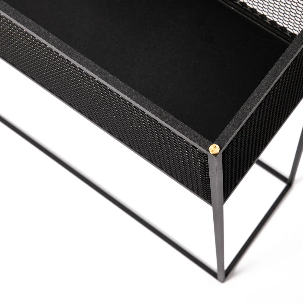 Buster + Punch Meshed Planter - Matt Black Steel