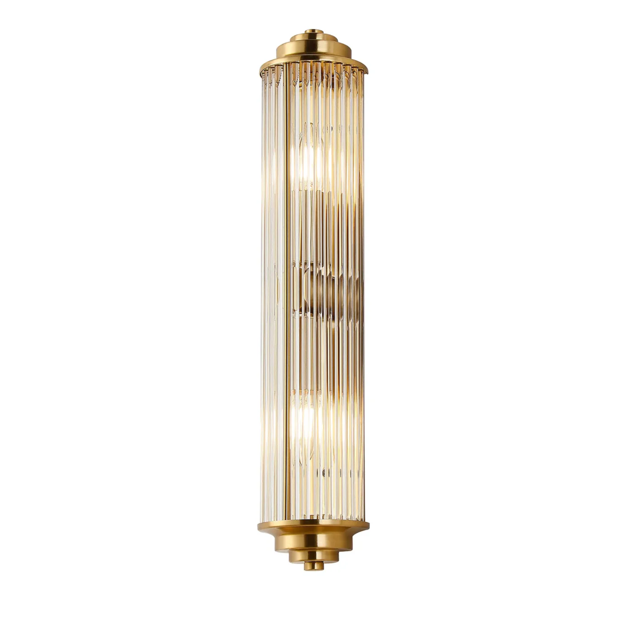 Fabula Wedgewood 2 Light Glass Rod E14 IP44 - Gold & Clear Glass