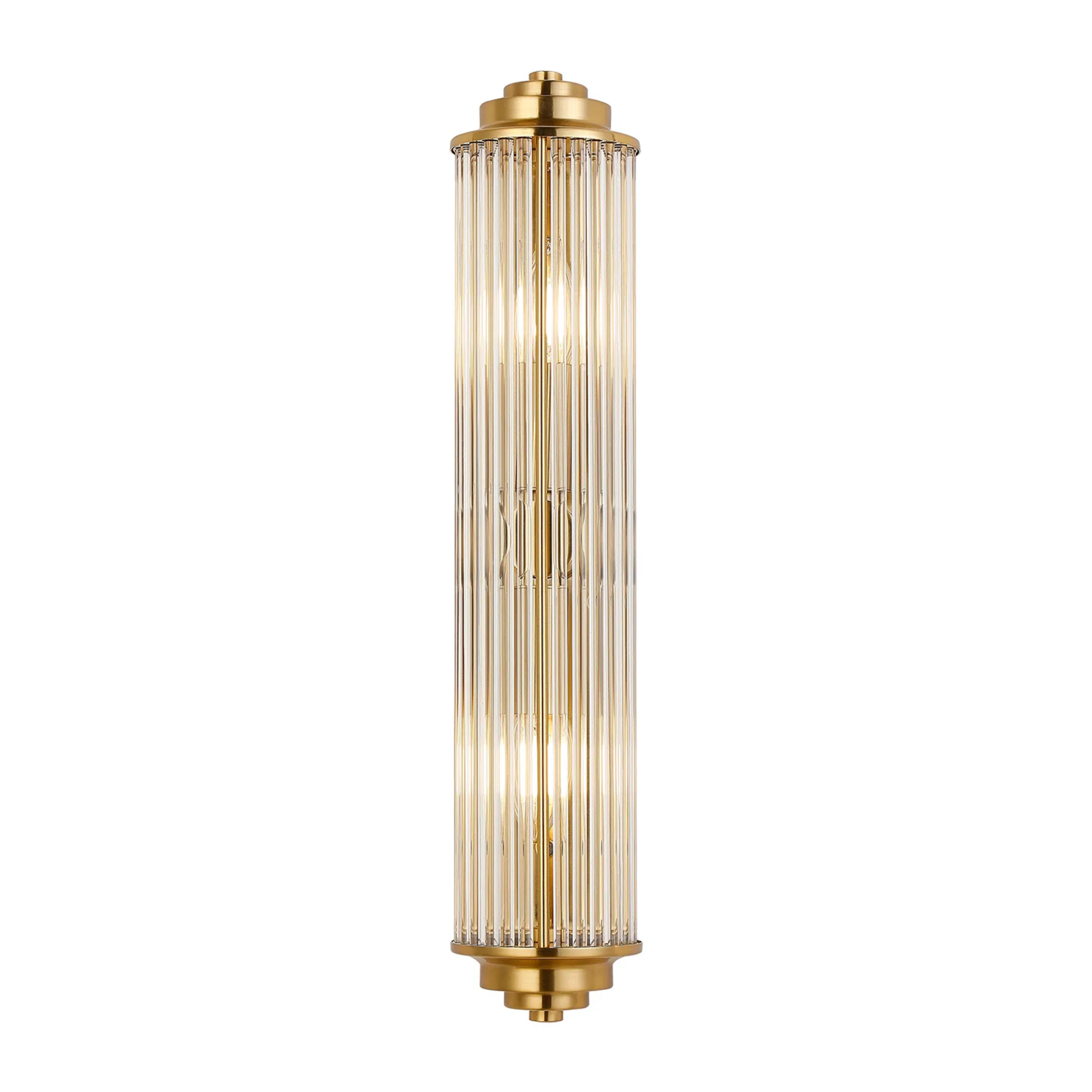 Fabula Wedgewood 2 Light Glass Rod E14 IP44 - Gold & Clear Glass