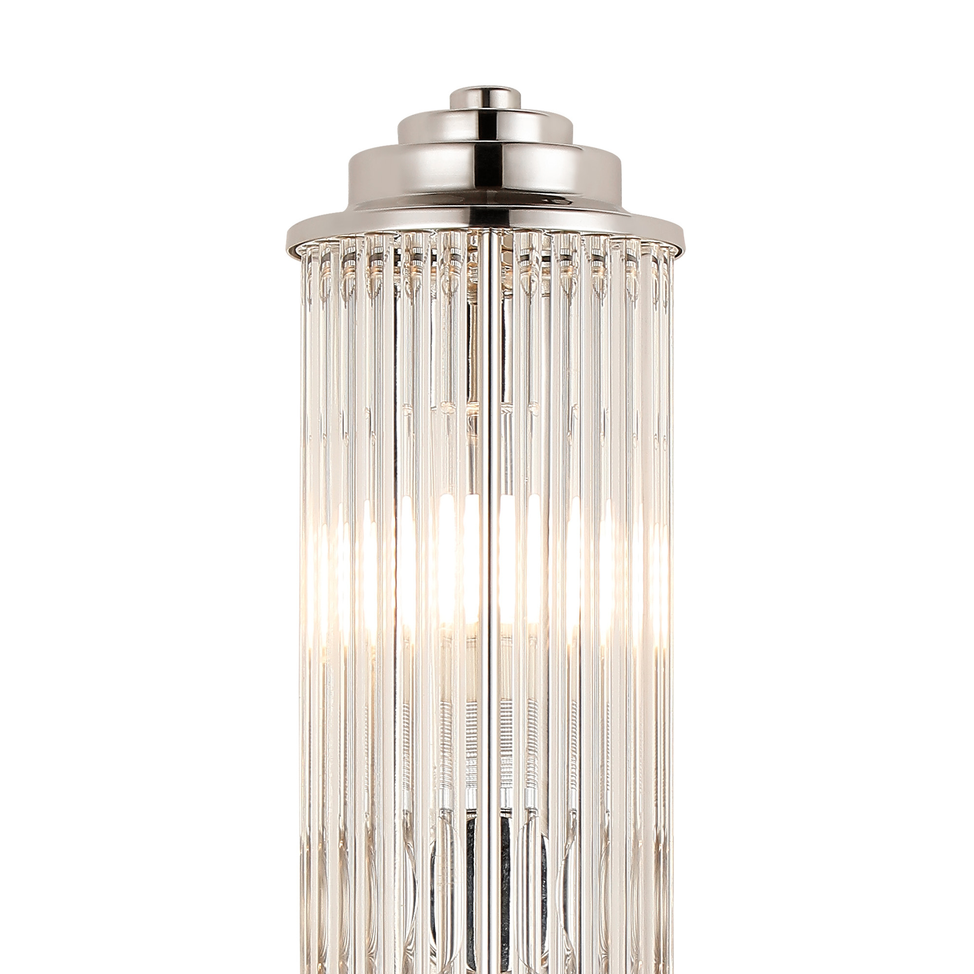 Fabula Wedgewood 2 Light Glass Rod Wall Light G9 IP44 - Polished Nickel