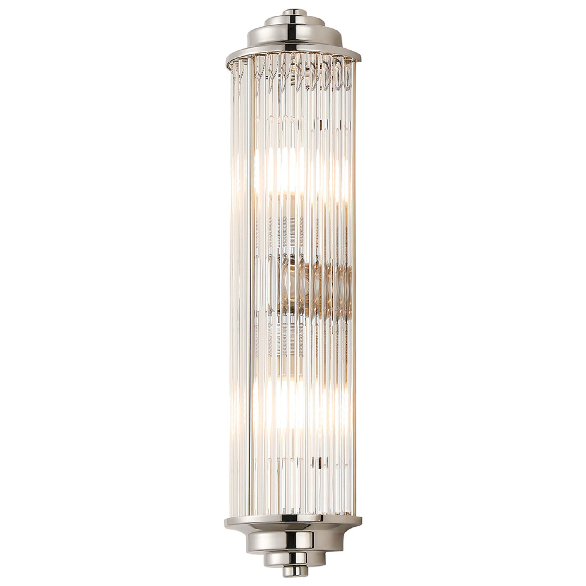 Fabula Wedgewood 2 Light Glass Rod Wall Light G9 IP44 - Polished Nickel