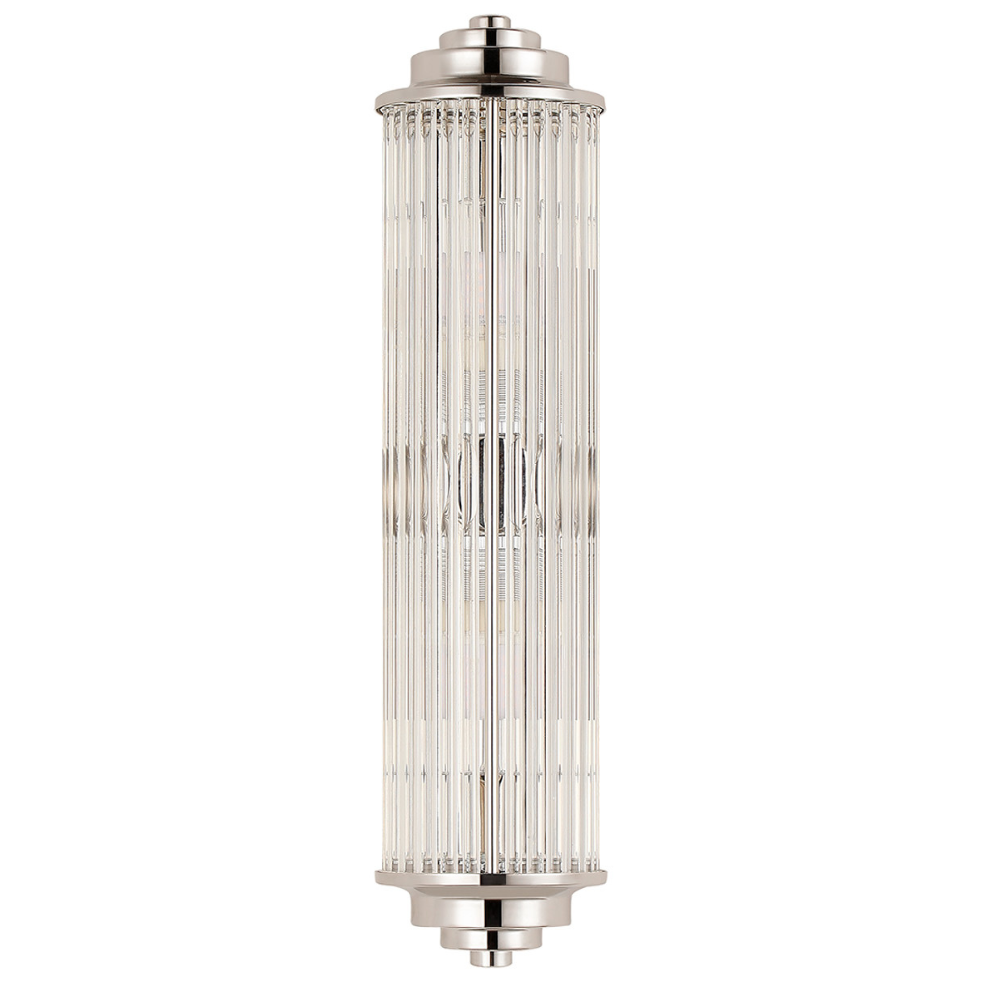 Fabula Wedgewood 2 Light Glass Rod Wall Light G9 IP44 - Polished Nickel