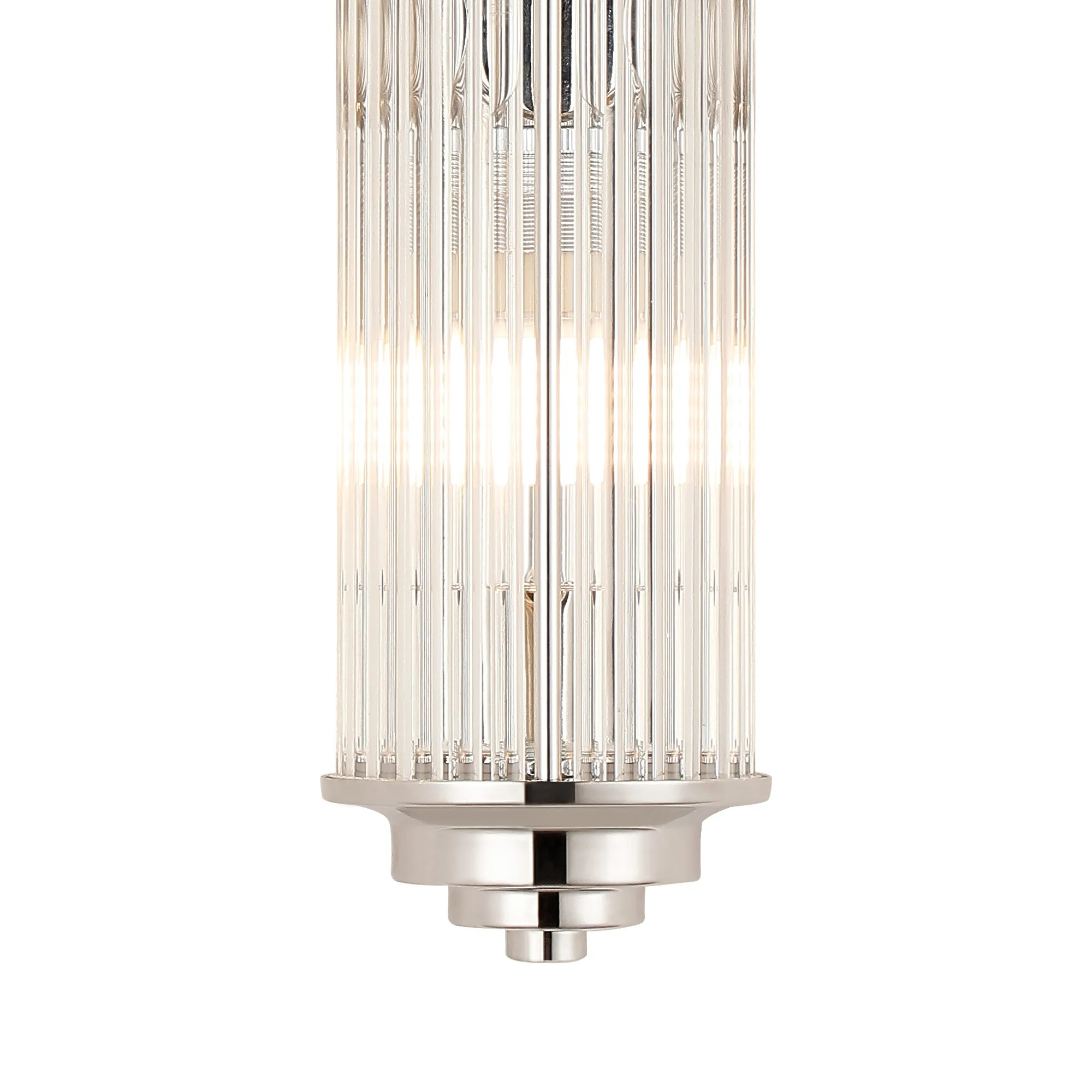 Fabula Wedgewood 2 Light Glass Rod Wall Light G9 IP44 - Polished Nickel