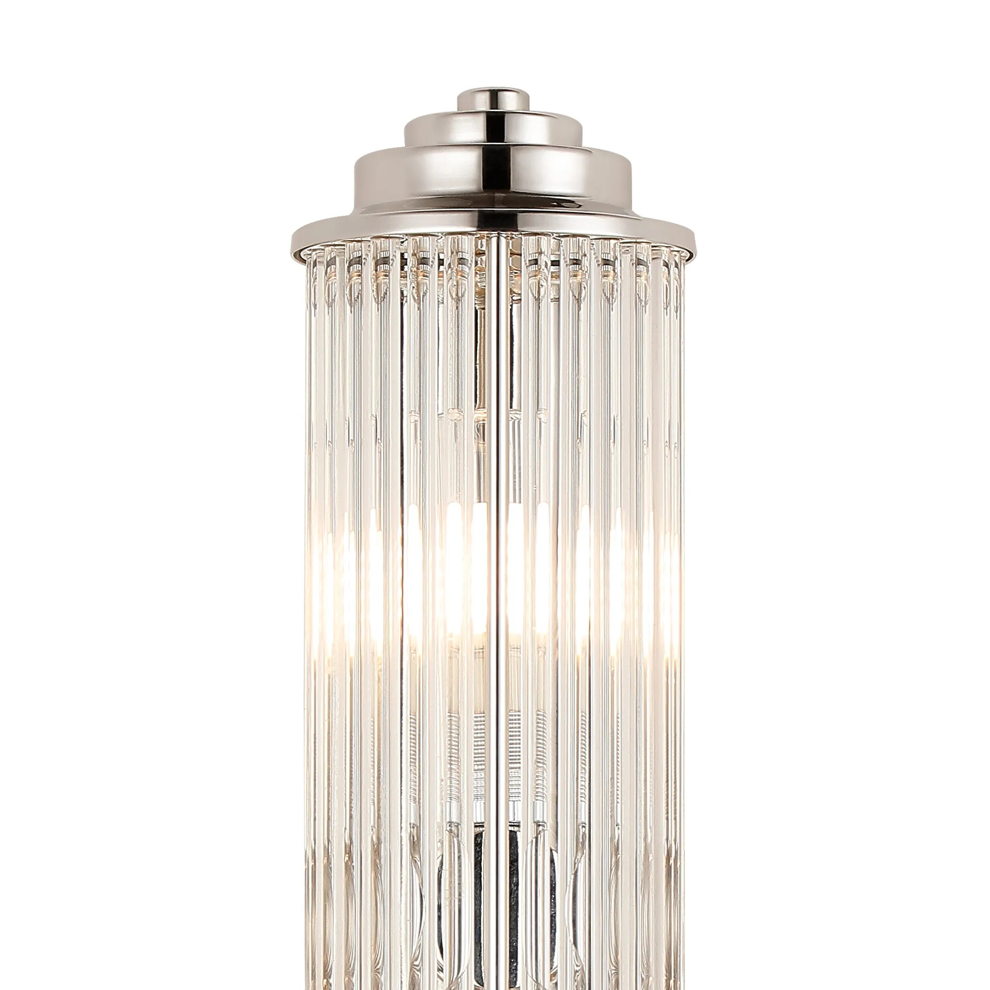 Fabula Wedgewood 2 Light Glass Rod Wall Light G9 IP44 - Polished Nickel