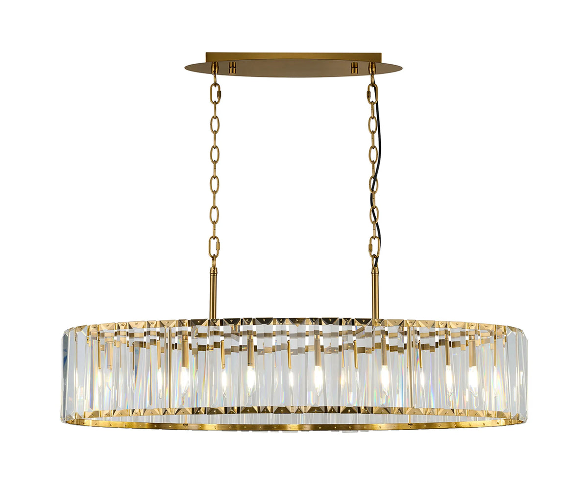 Fabula Barton Crystal Linear Chandelier – 103 cm – Brass & Clear 103 cm