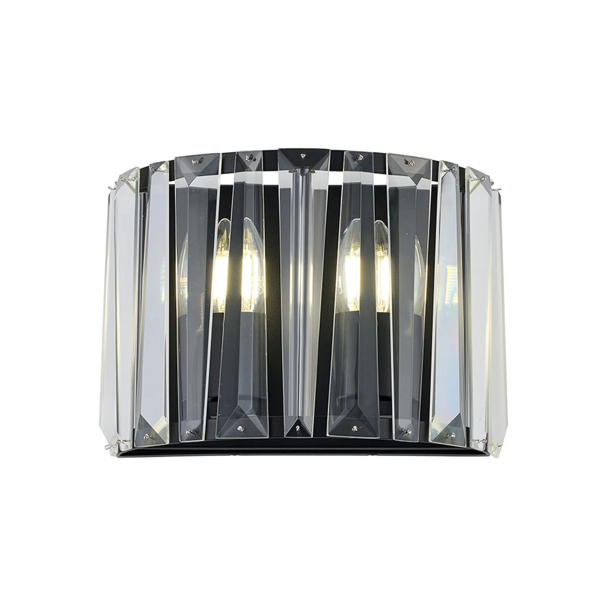 Fabula Barton Crystal Wall Light – 30 cm – Satin Black & Clear 30 cm