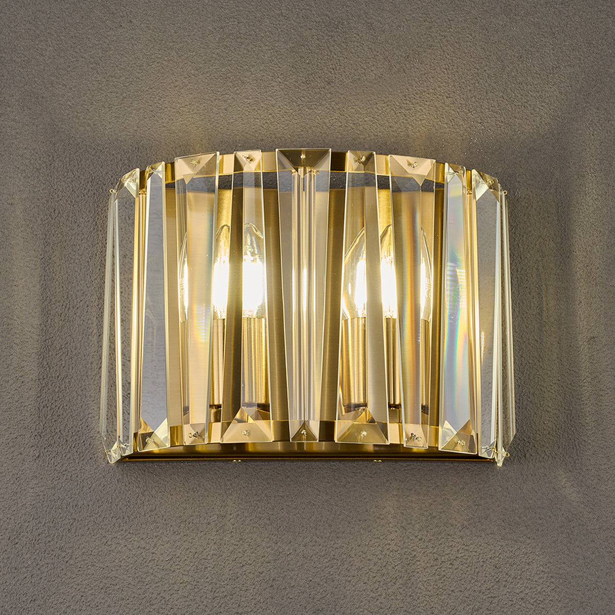 Fabula Barton Crystal Wall Light – 30 cm – Brass & Clear
