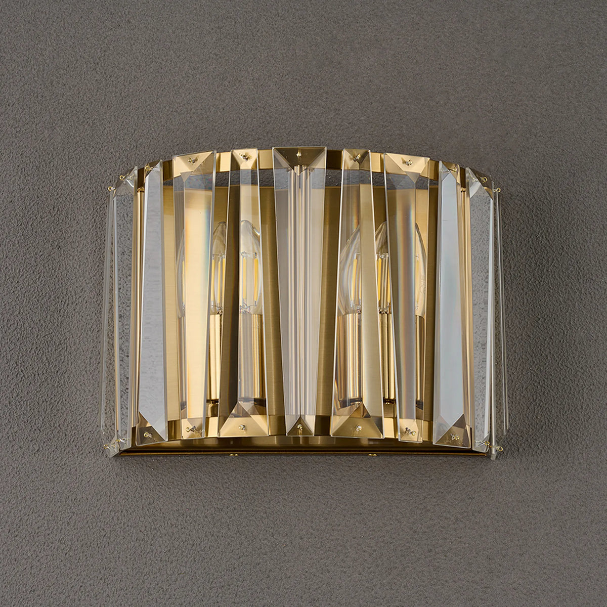 Fabula Barton Crystal Wall Light – 30 cm – Brass & Clear