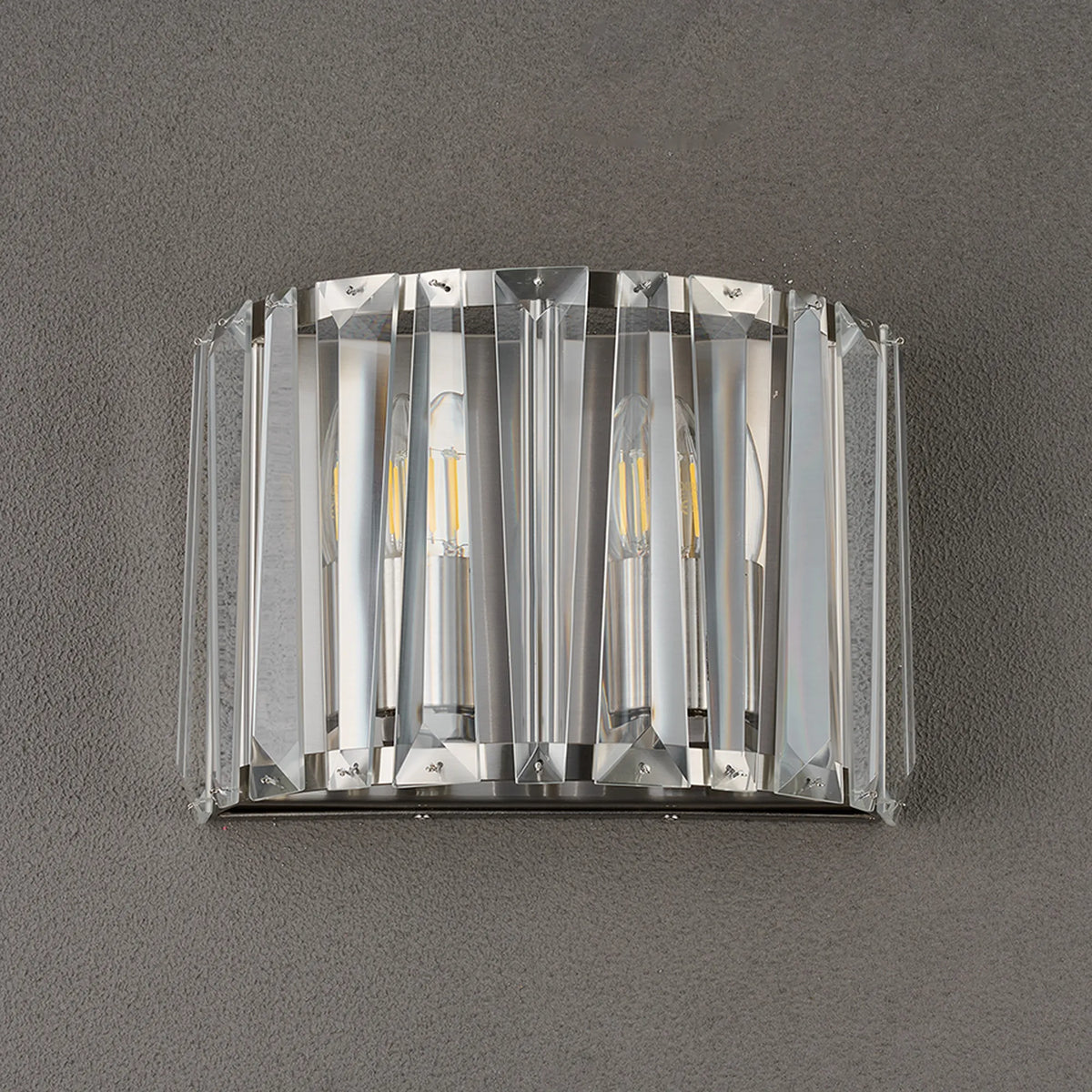 Fabula Barton Crystal Wall Light – 30 cm – Satin Nickel & Clear