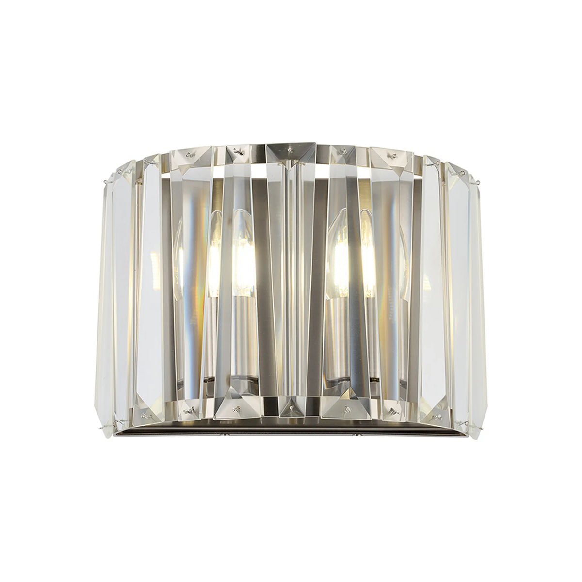 Fabula Barton Crystal Wall Light – 30 cm – Satin Nickel & Clear 30 cm