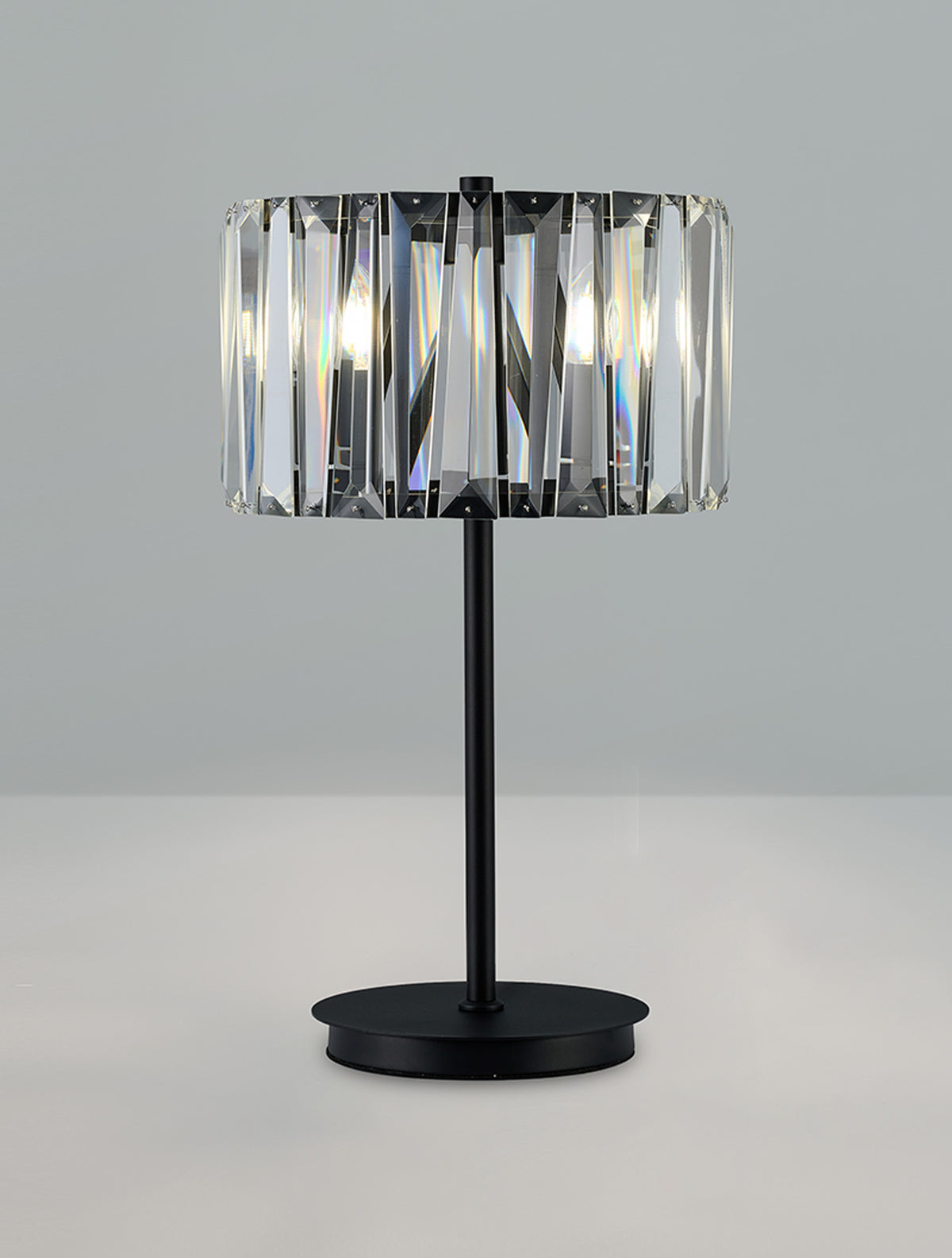 Fabula Barton Crystal Table Lamp – 34 cm – Satin Black & Clear