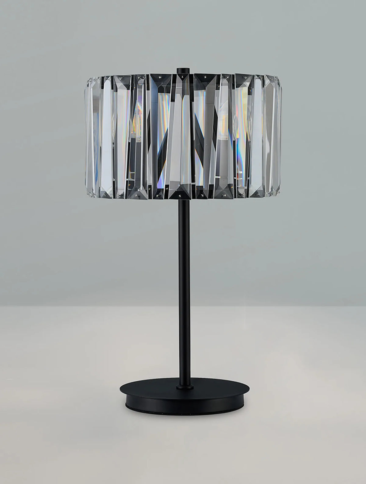 Fabula Barton Crystal Table Lamp – 34 cm – Satin Black & Clear