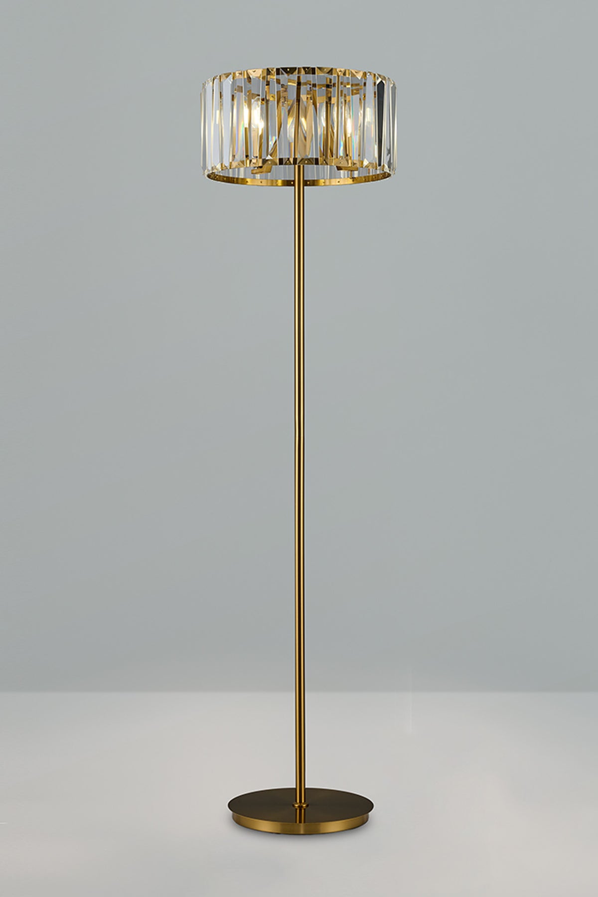 Fabula Barton Crystal Floor Lamp – 43 cm – Brass & Clear