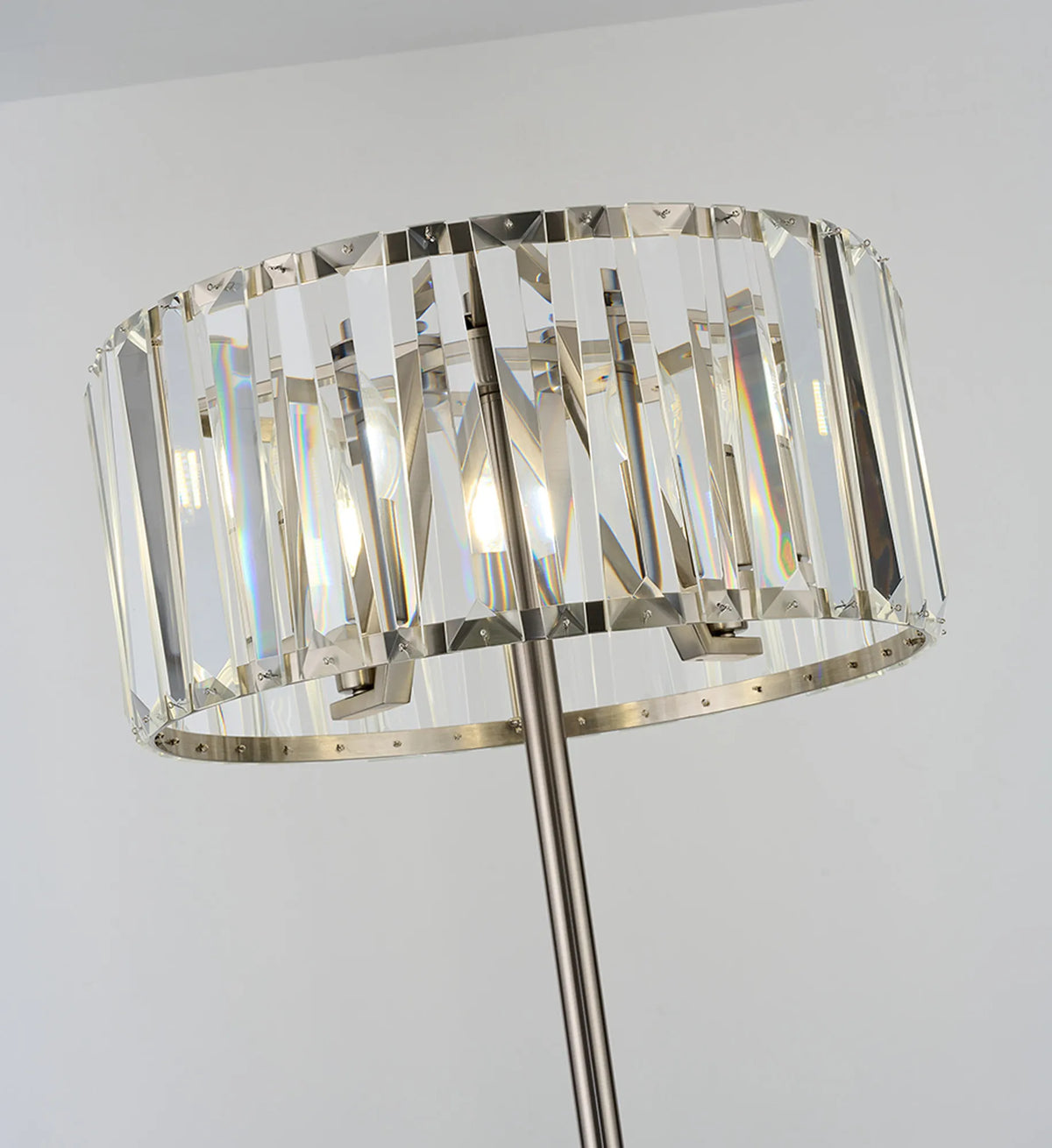 Fabula Barton Crystal Floor Lamp – 43 cm – Satin Nickel & Clear