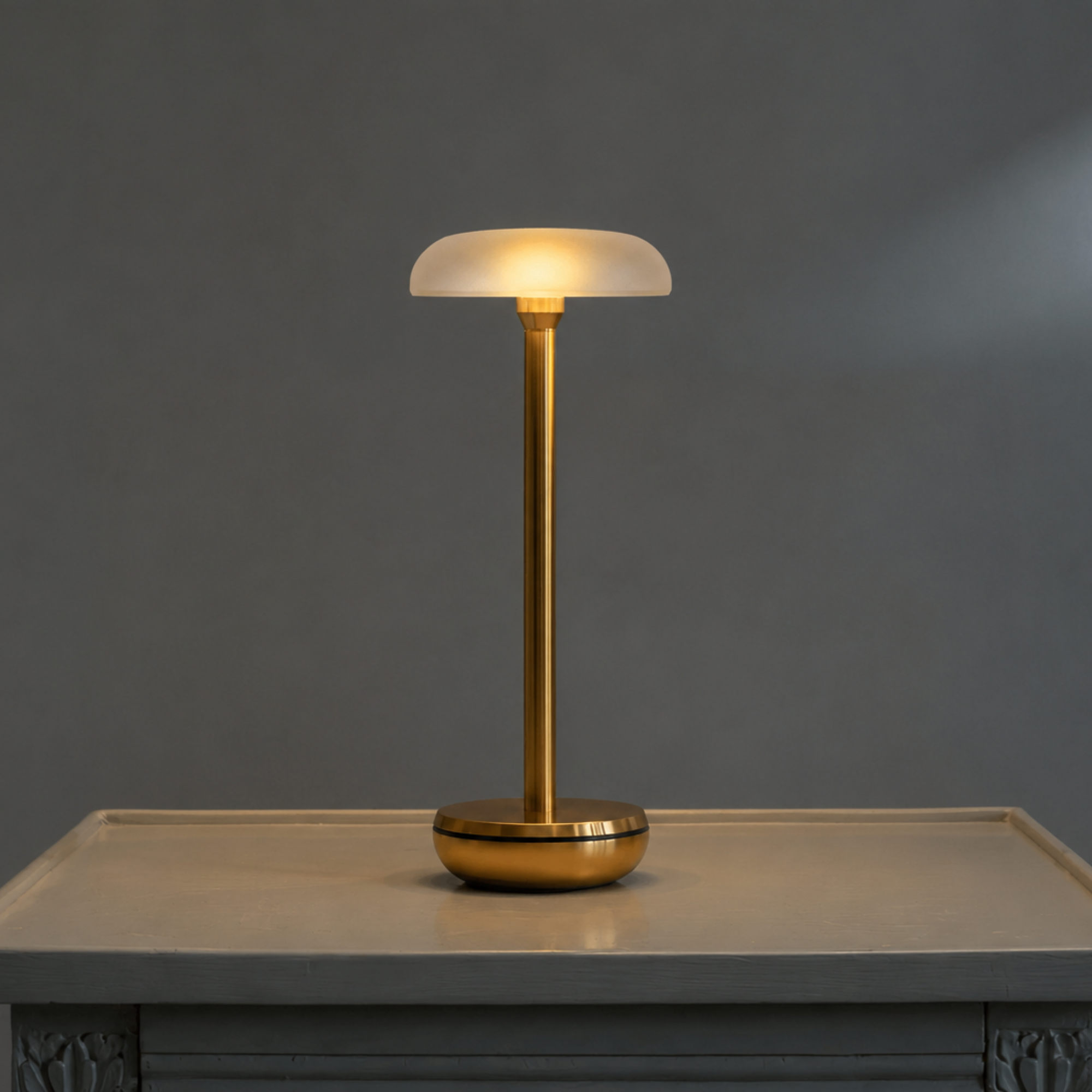 Humble Air Table Light - Gold & Frosted Shade