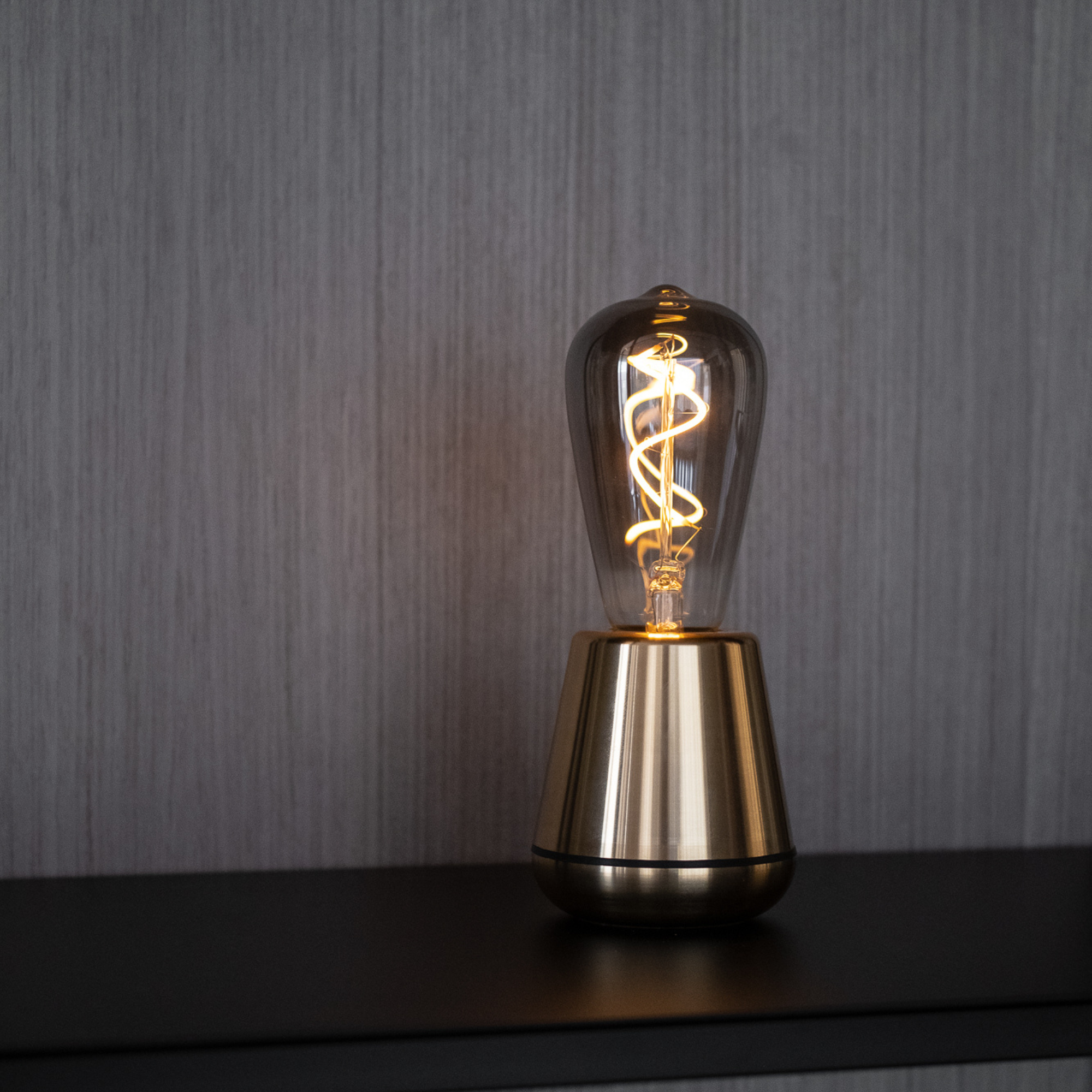 Humble One IP65 Table Light - Gold & Smoked Bulb