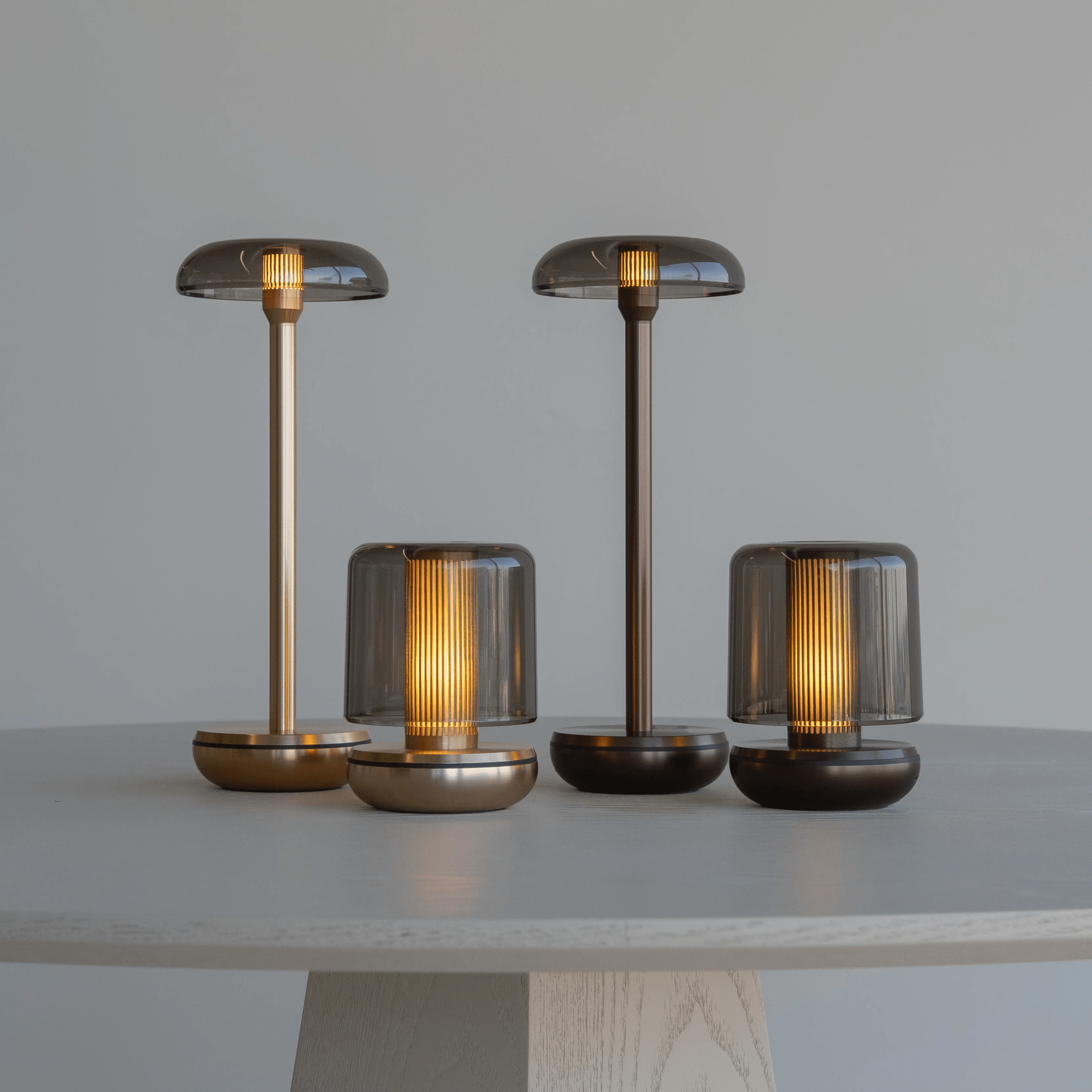 Humble Air Table Light - Gold & Smoked Shade