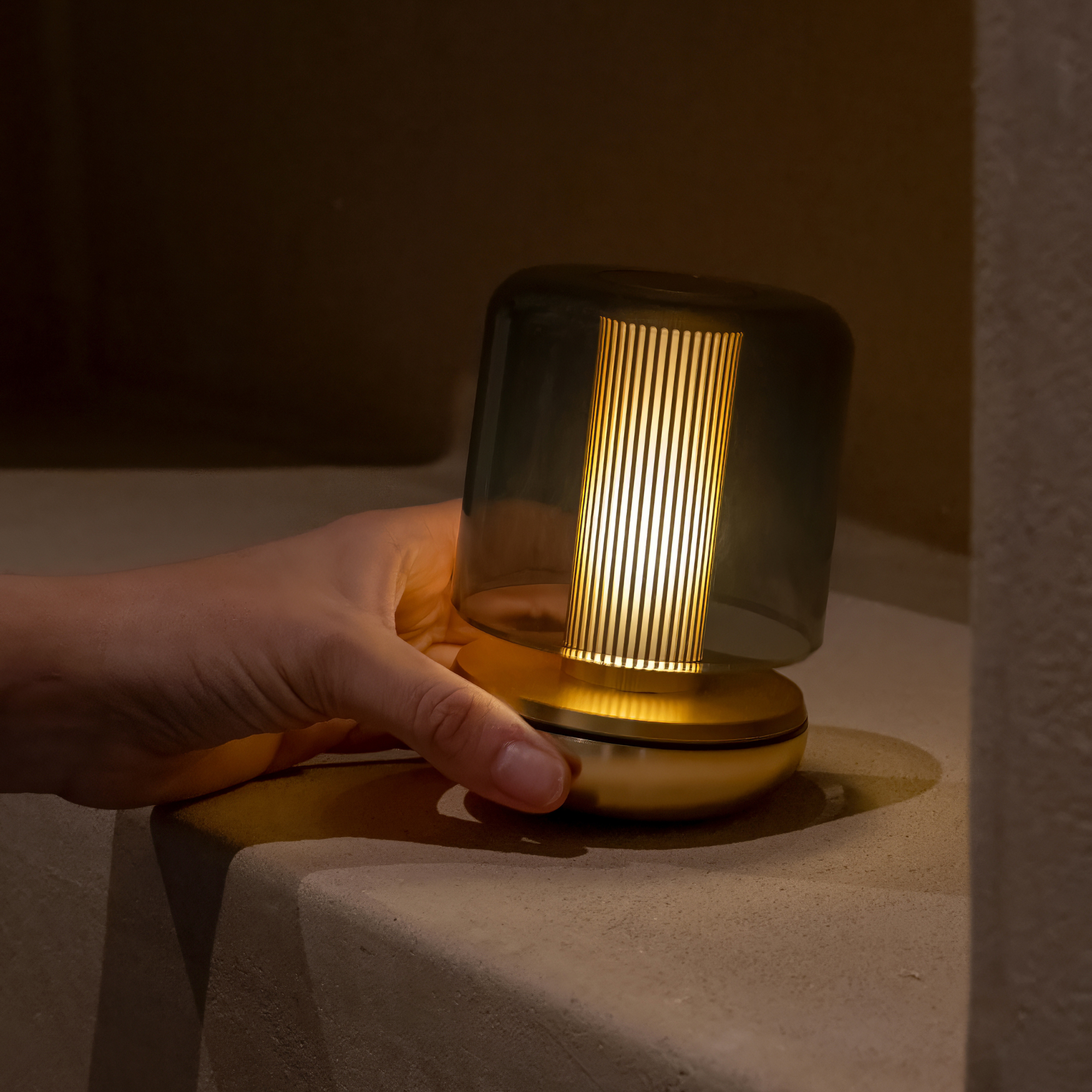 Humble Firefly Table Lamp - Gold & Smoked Shade