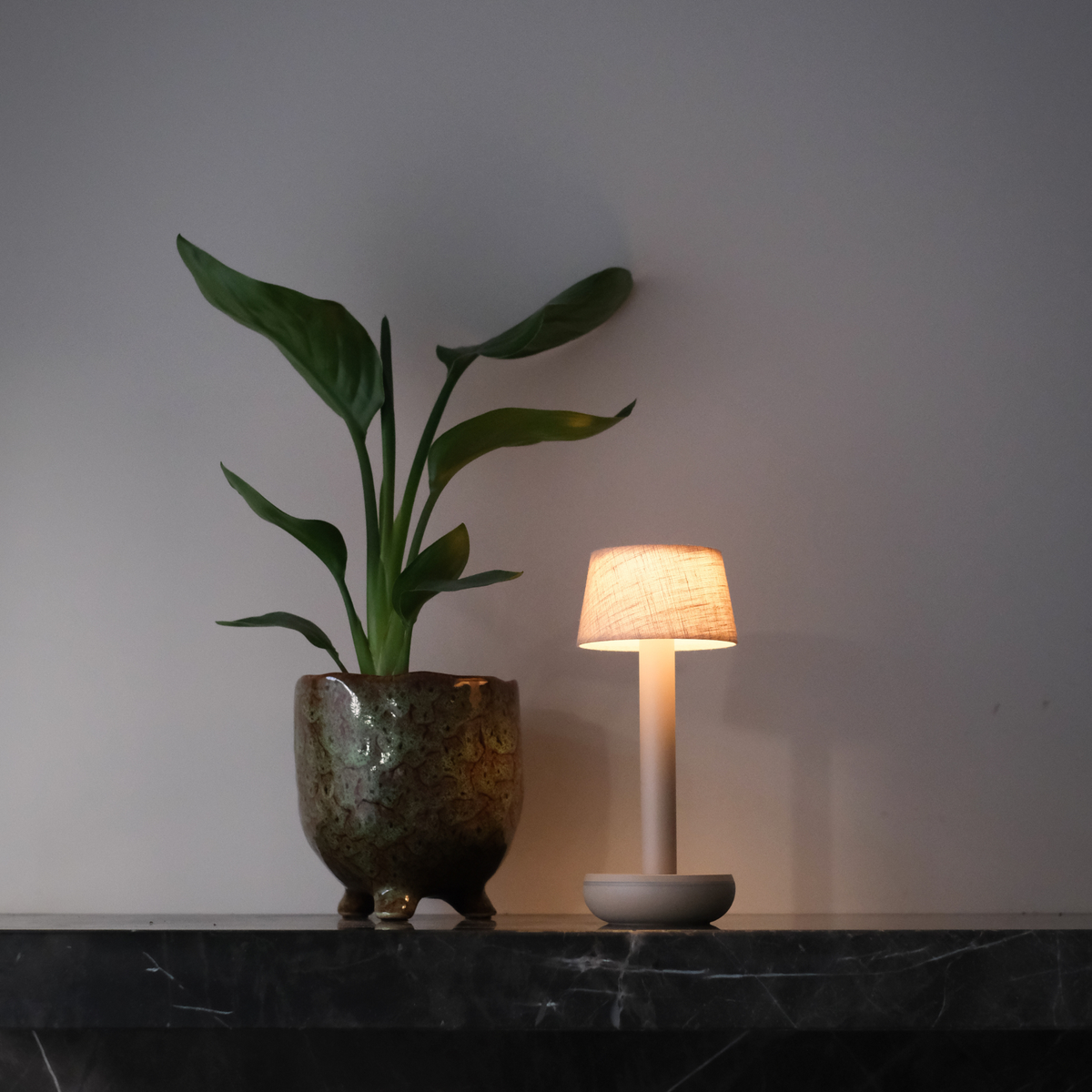Humble Two Table Light - Beige & Beige Linen Shade