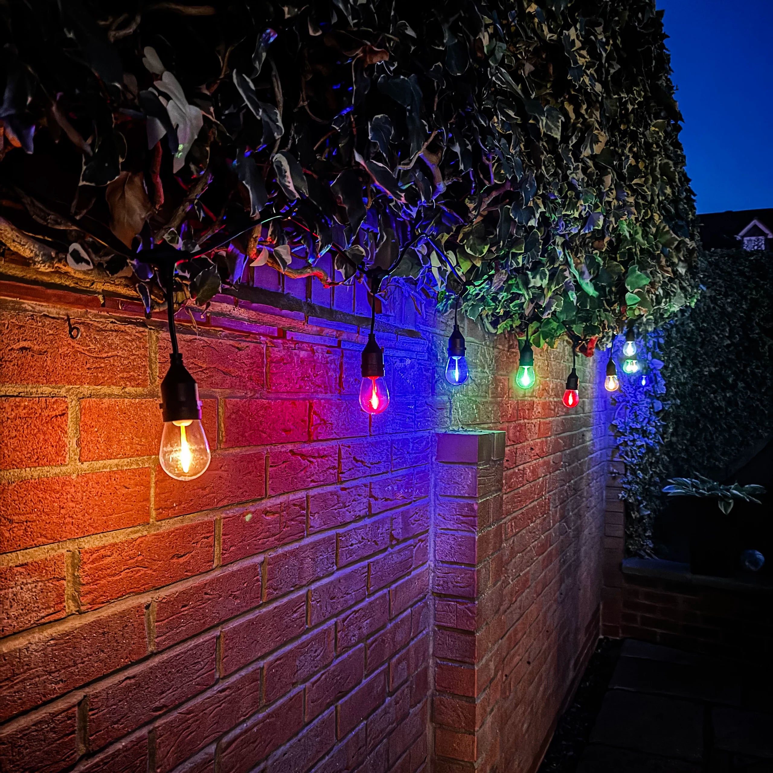 Lumena Cosmic Hydra – Solar 'Meteor' Effect Festoon Lights – Coloured Bulbs with Remote Control
