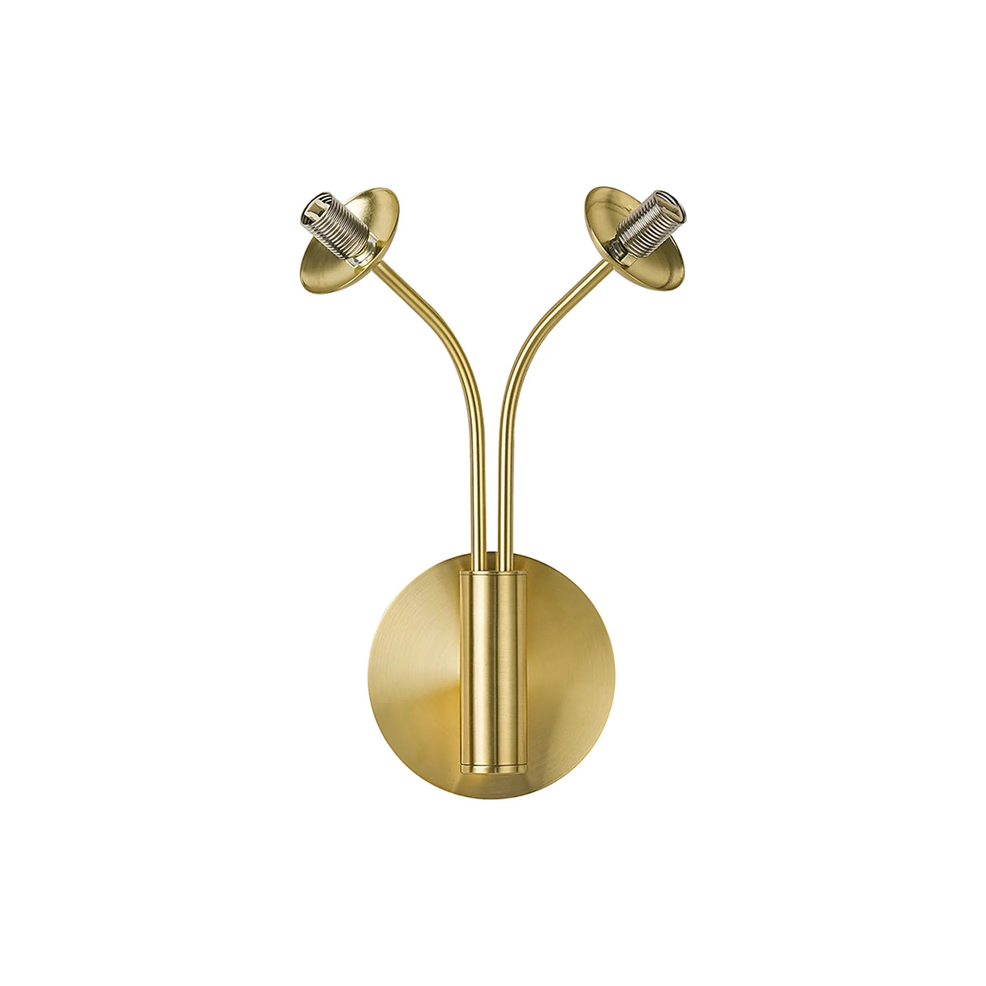 Deacon Curved Arm Wall Lamp (Frame Only) 2 Light - Satin Gold