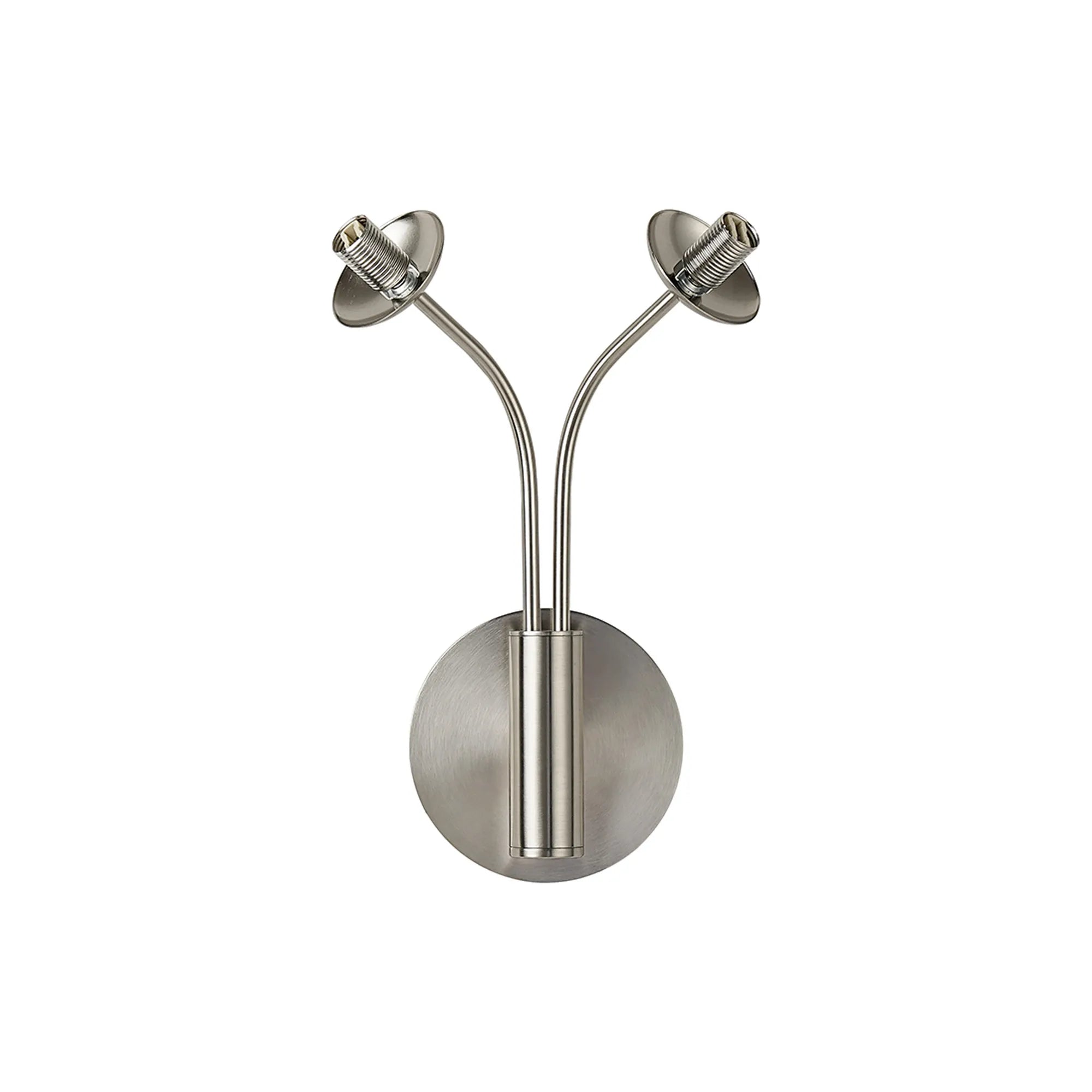 Deacon Curved Arm Wall Lamp (Frame Only) 2 Light - Satin Nickel