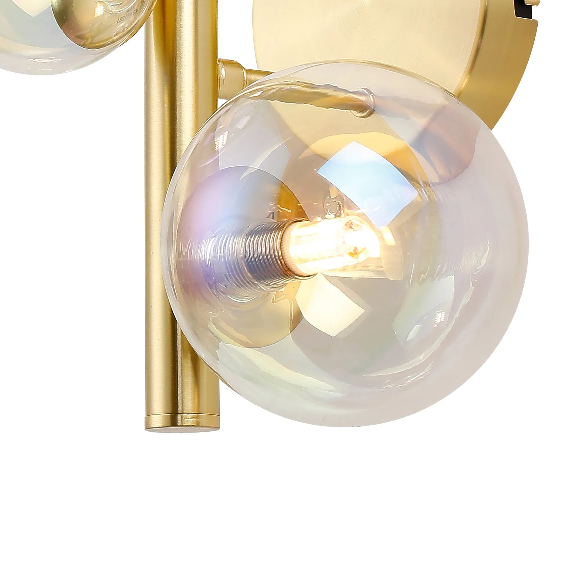 Deacon Wall Lamp 3 Light - Satin Gold Iridescent Plated Glass
