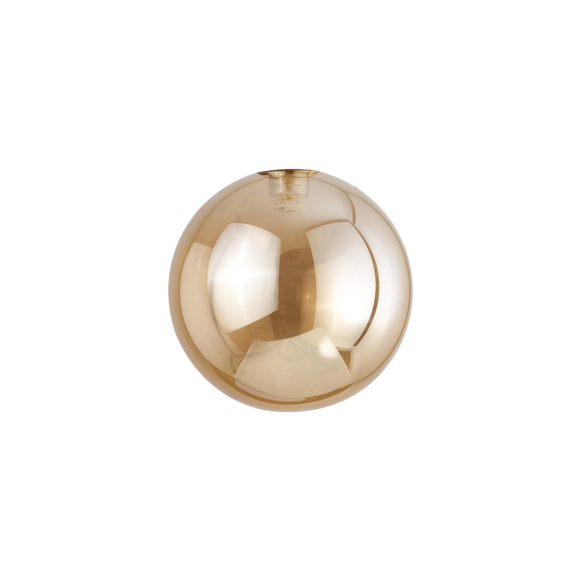 Deacon 10cm Round Amber Plated Glass