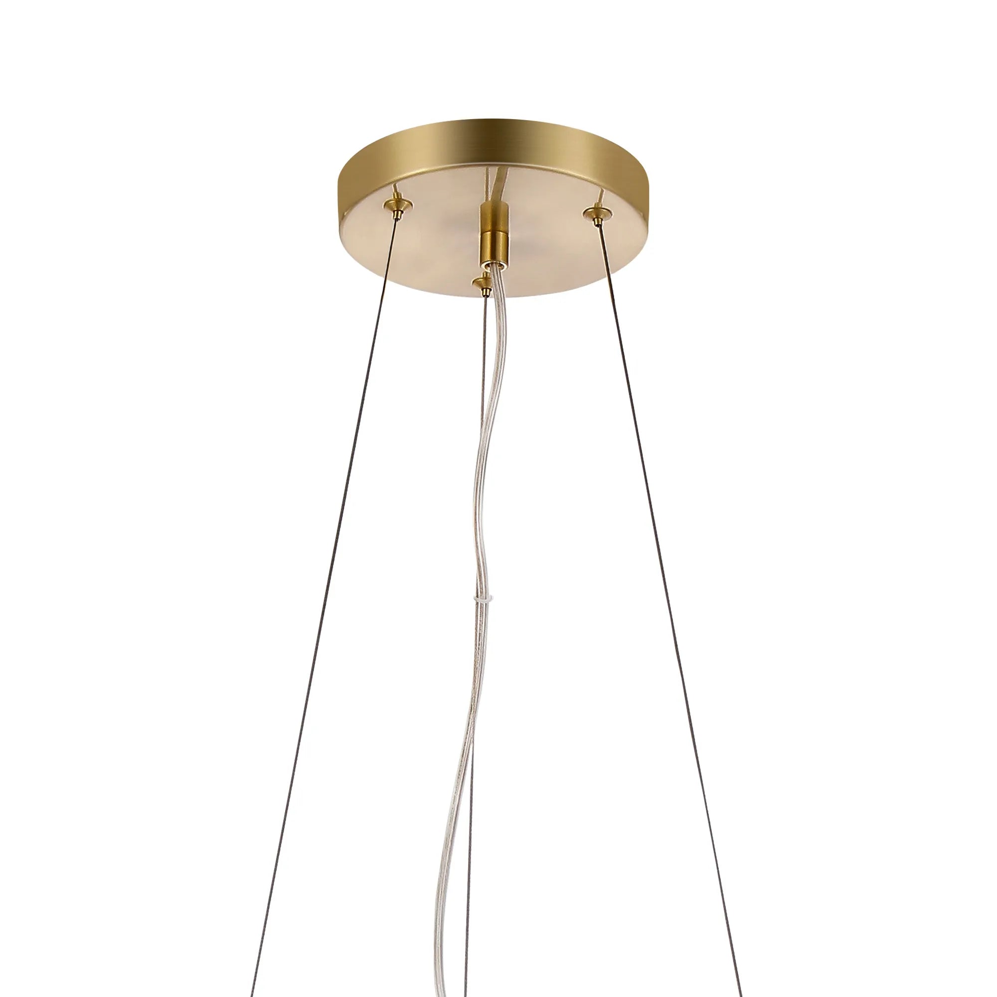 Deacon Twisted Pendant 12 Light - Satin Gold Iridescent Plated Glass