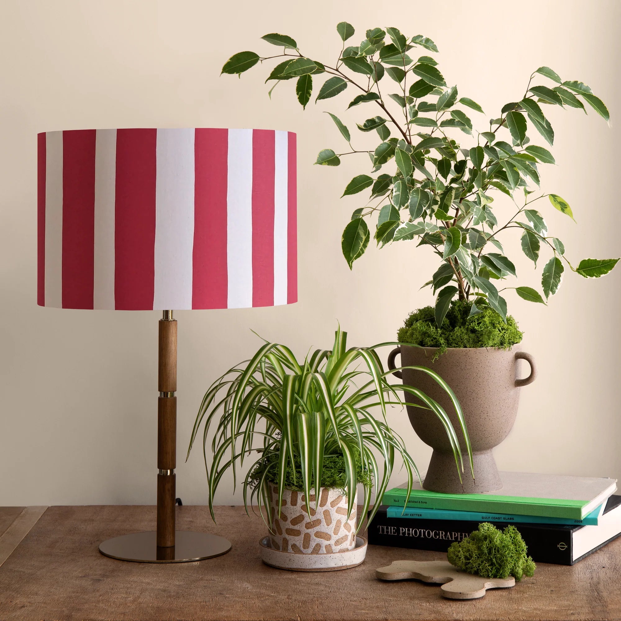 houseof. Small Stripe Print Shade - Jam Red & White