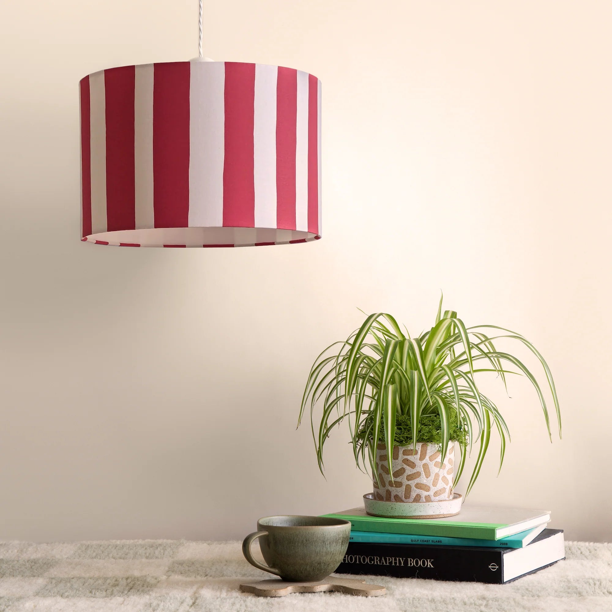 houseof. Small Stripe Print Shade - Jam Red & White