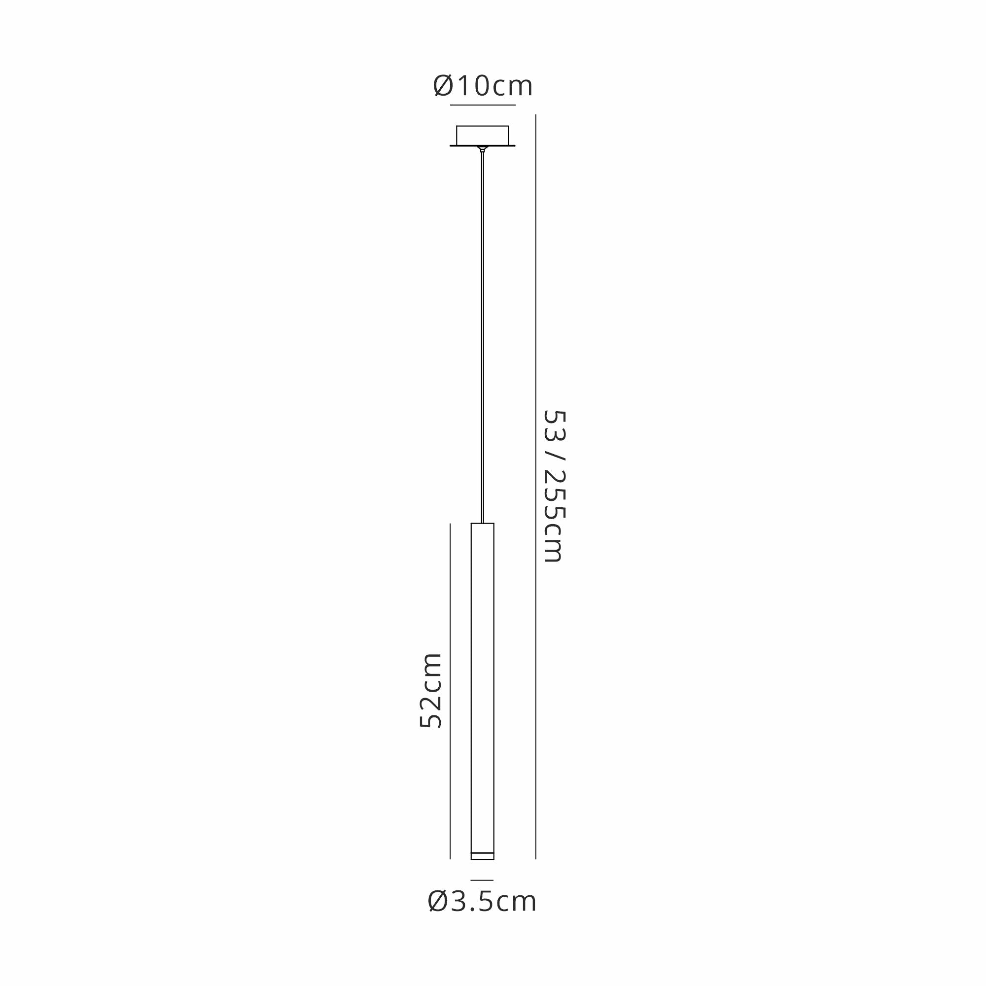 Mantra Cala 52cm Tube 1 Light Pendant 6W LED - Rust Brown
