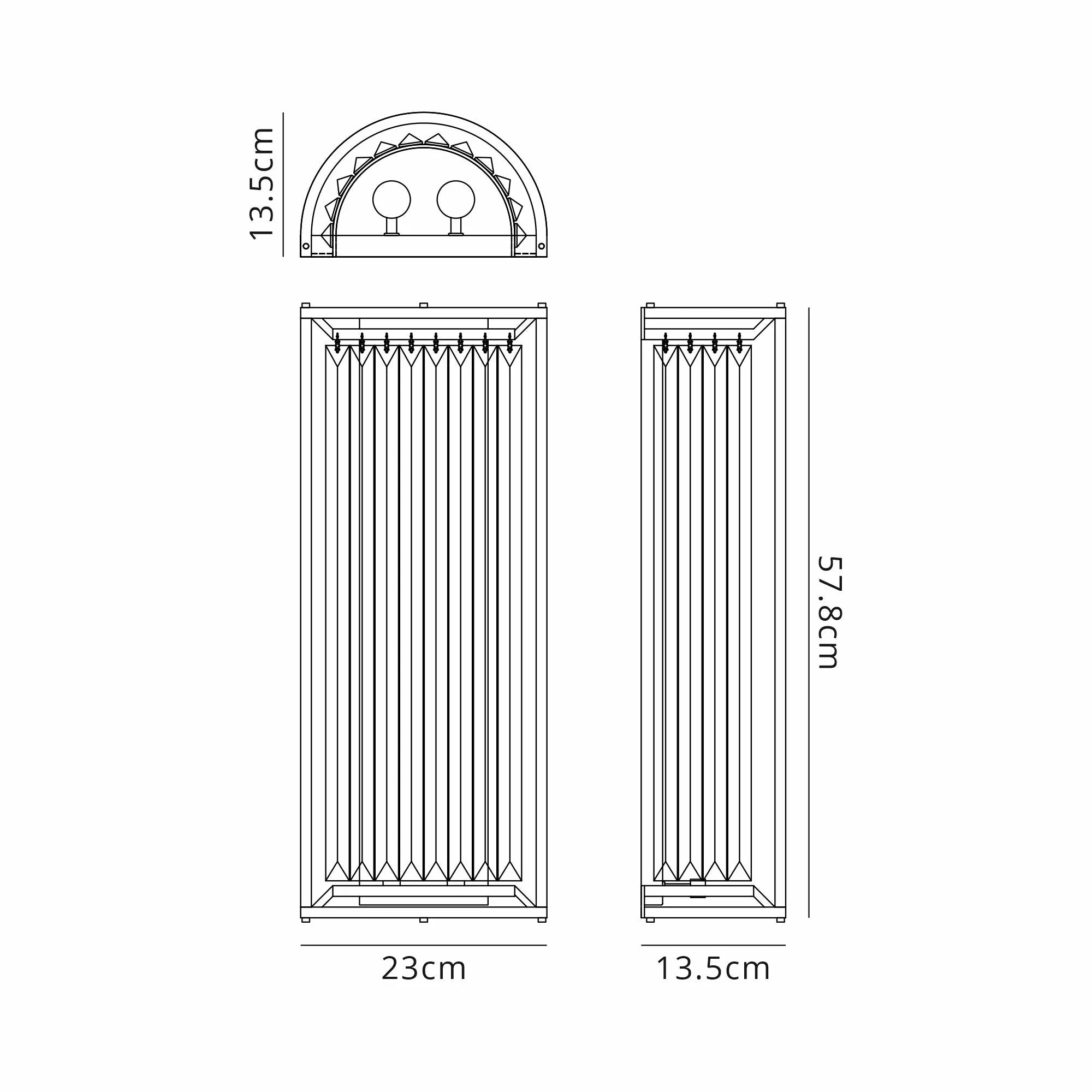 Fabula Oakhurst 3 Light Tall E14 Wall Lamp - Antique Brass & Clear Crystal