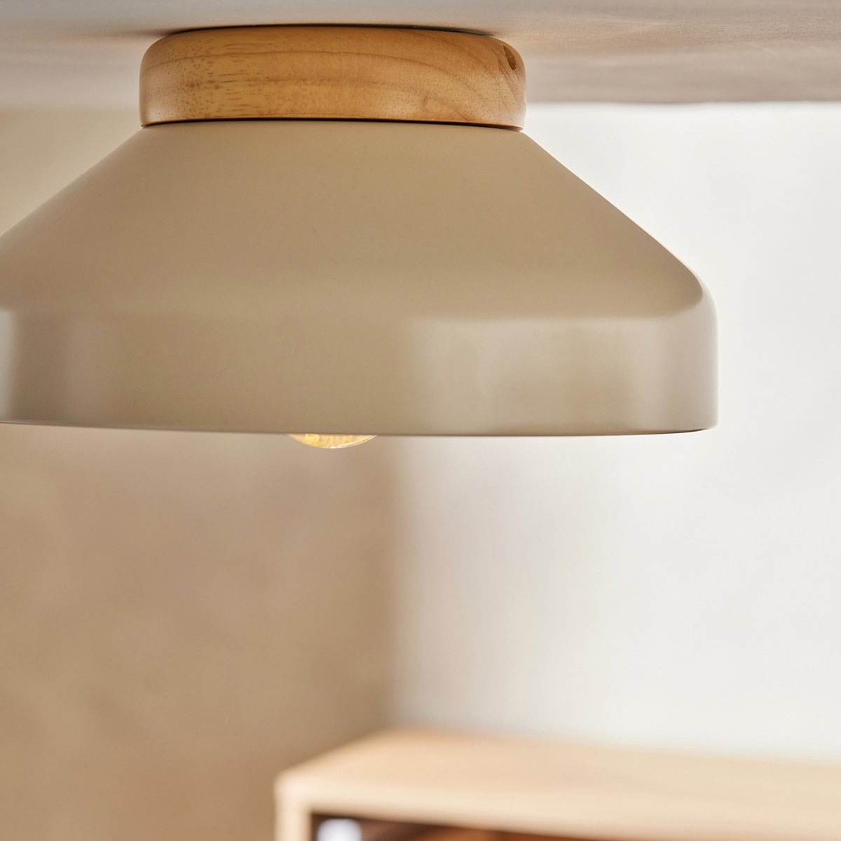 MADE.COM Albert Flush Ceiling Light - Cream