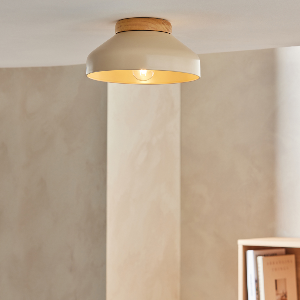 MADE.COM Albert Flush Ceiling Light - Cream