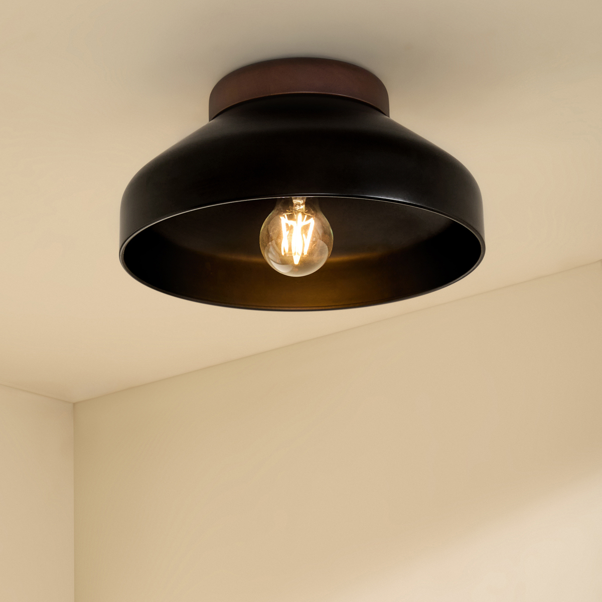 MADE.COM Albert Flush Ceiling Light - Black