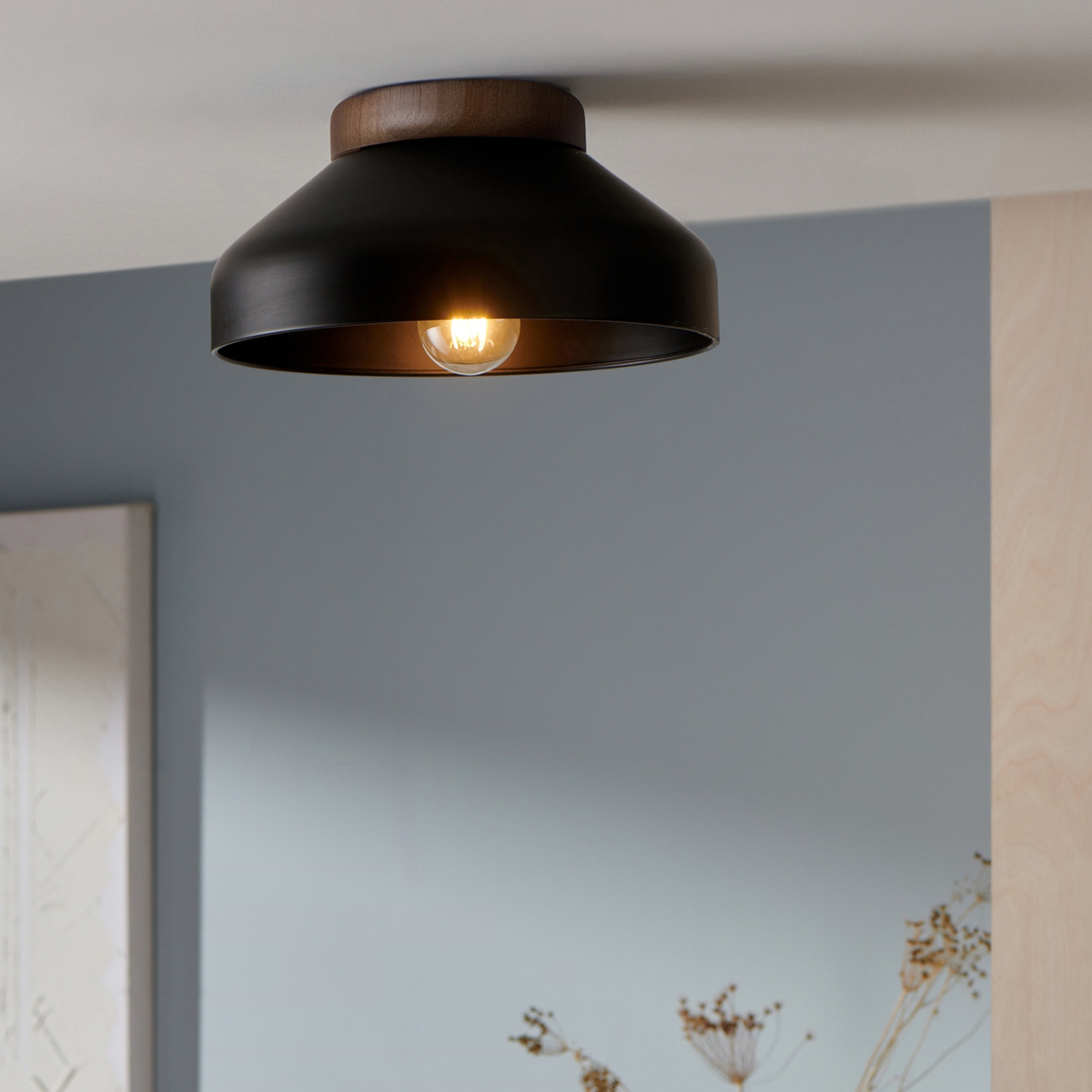 MADE.COM Albert Flush Ceiling Light - Black