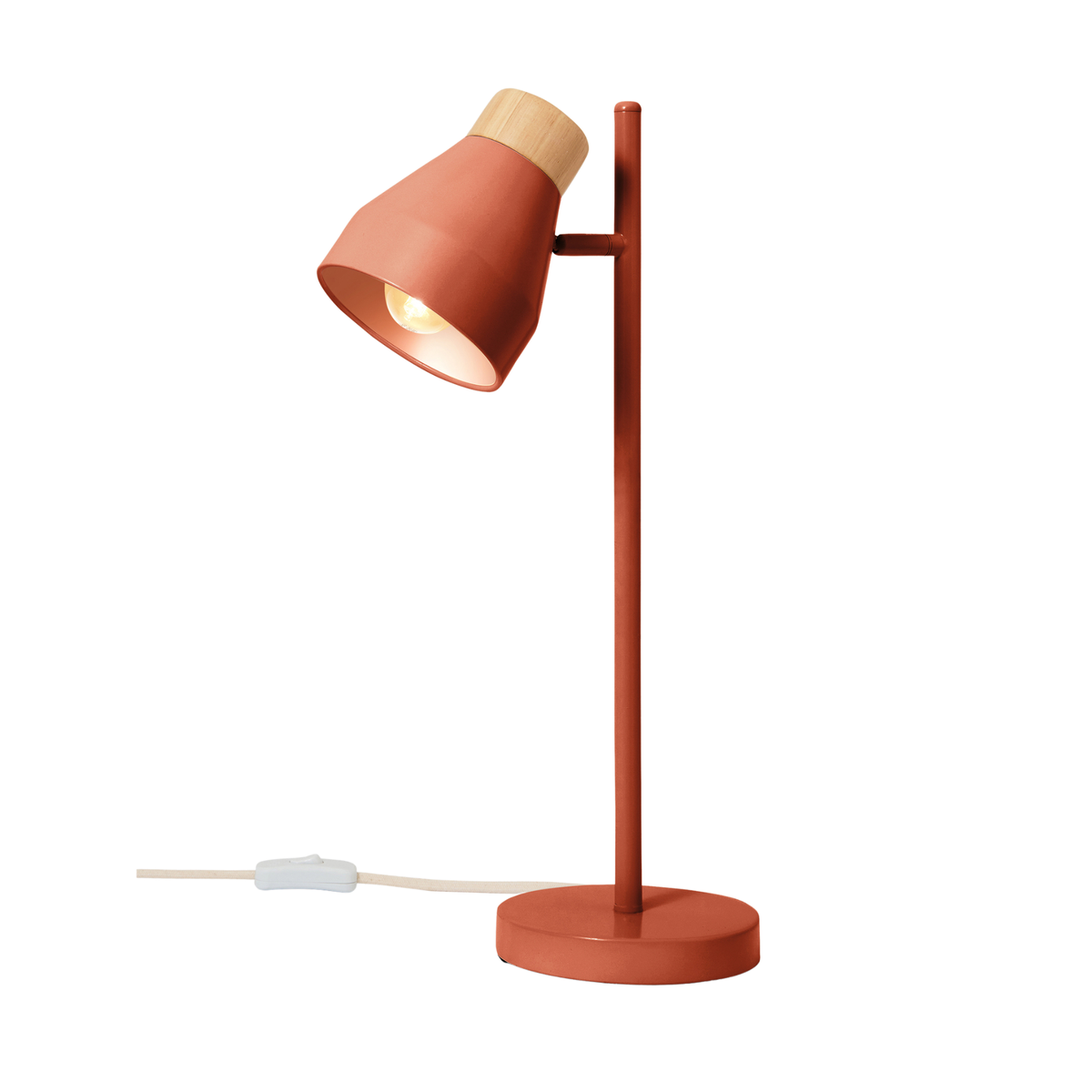 MADE.COM Albert Table Lamp in Terracotta with Rubberwood Detail
