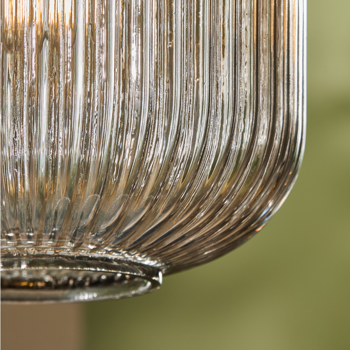 MADE.COM Briz Glass Easy Fit Shade in Ribbed Grey Glass