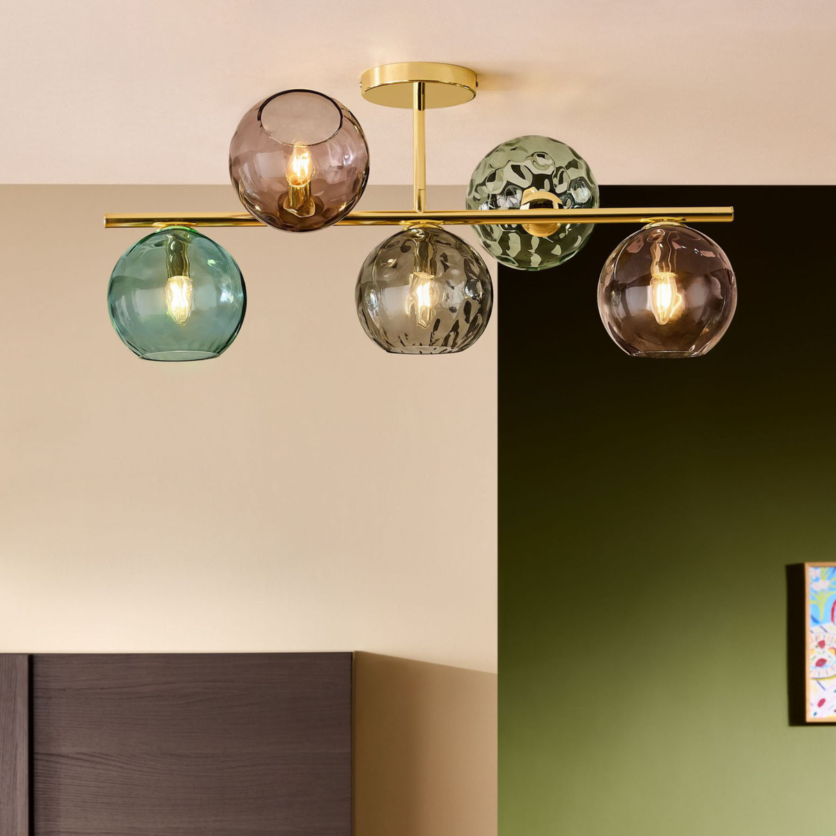 MADE.COM Ilaria 5 Light Flush Ceiling Light - Brass