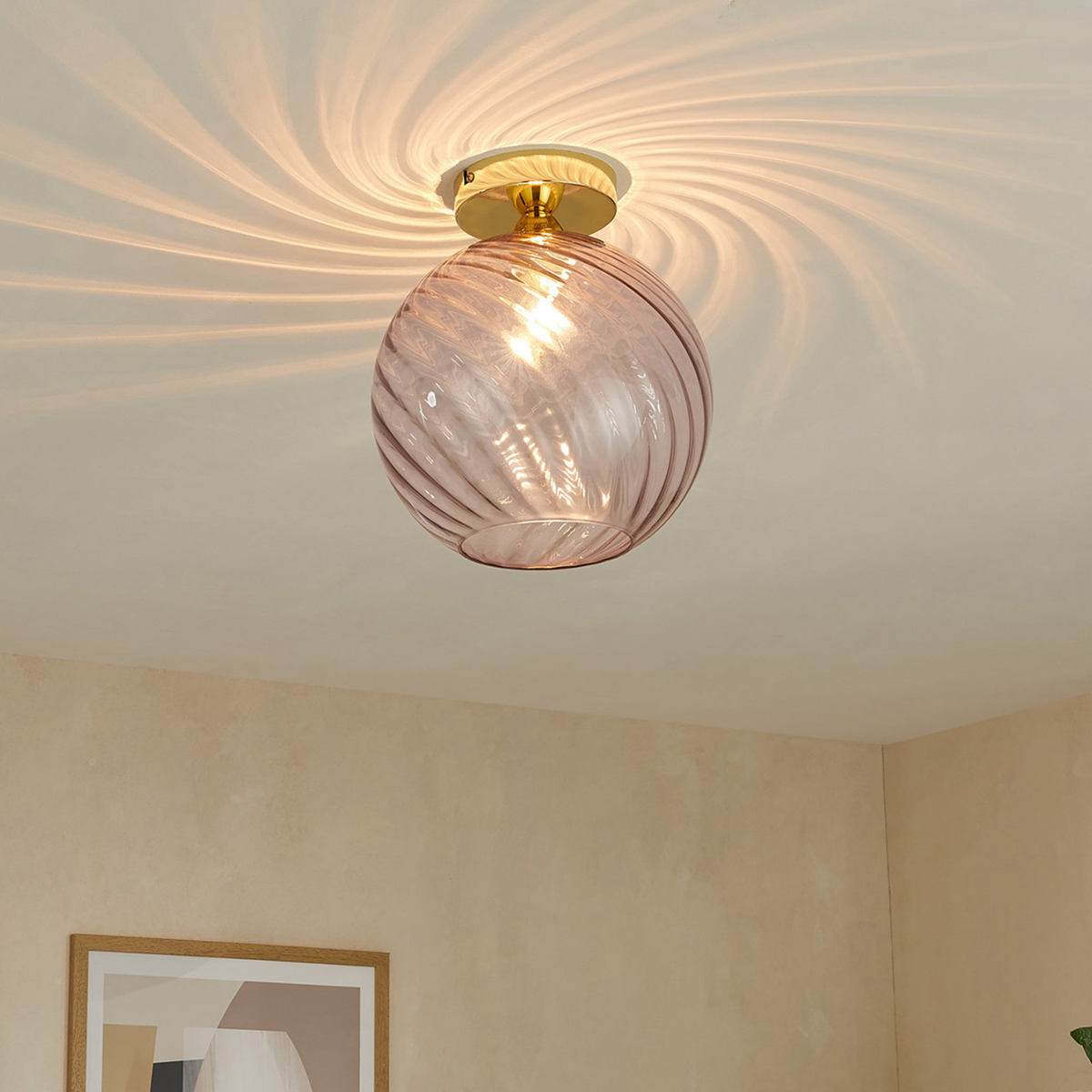 MADE.COM Ilaria Flush Ceiling Light - Pink