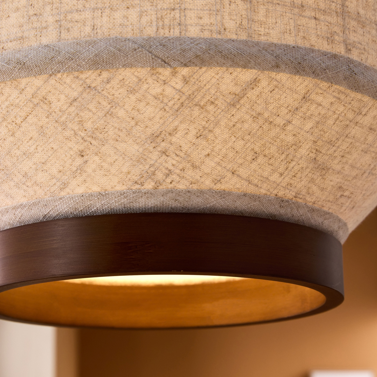 MADE.COM Layla Easy Fit Shade in Cream Linen with Walnut Wood Trim