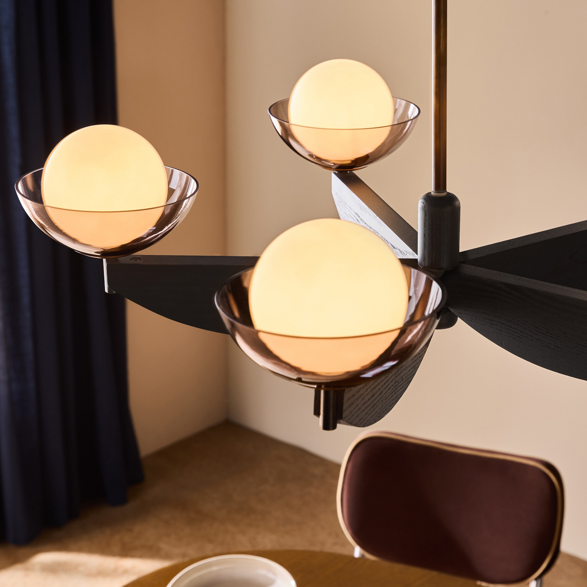 MADE.COM Layla Large Ceiling Light - Black Wood