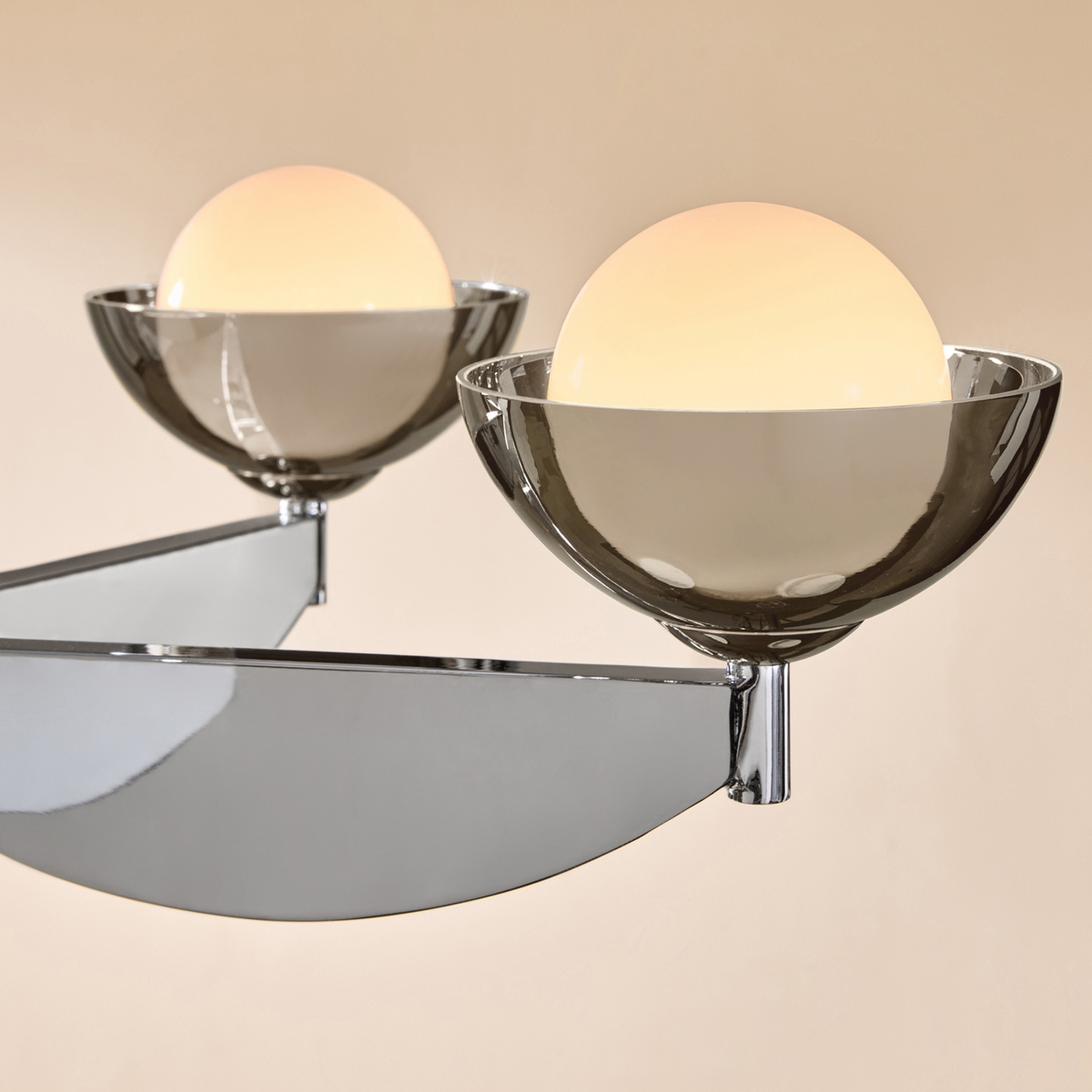 MADE.COM Layla Large Ceiling Light in Chrome with White Glass Sphere Shades