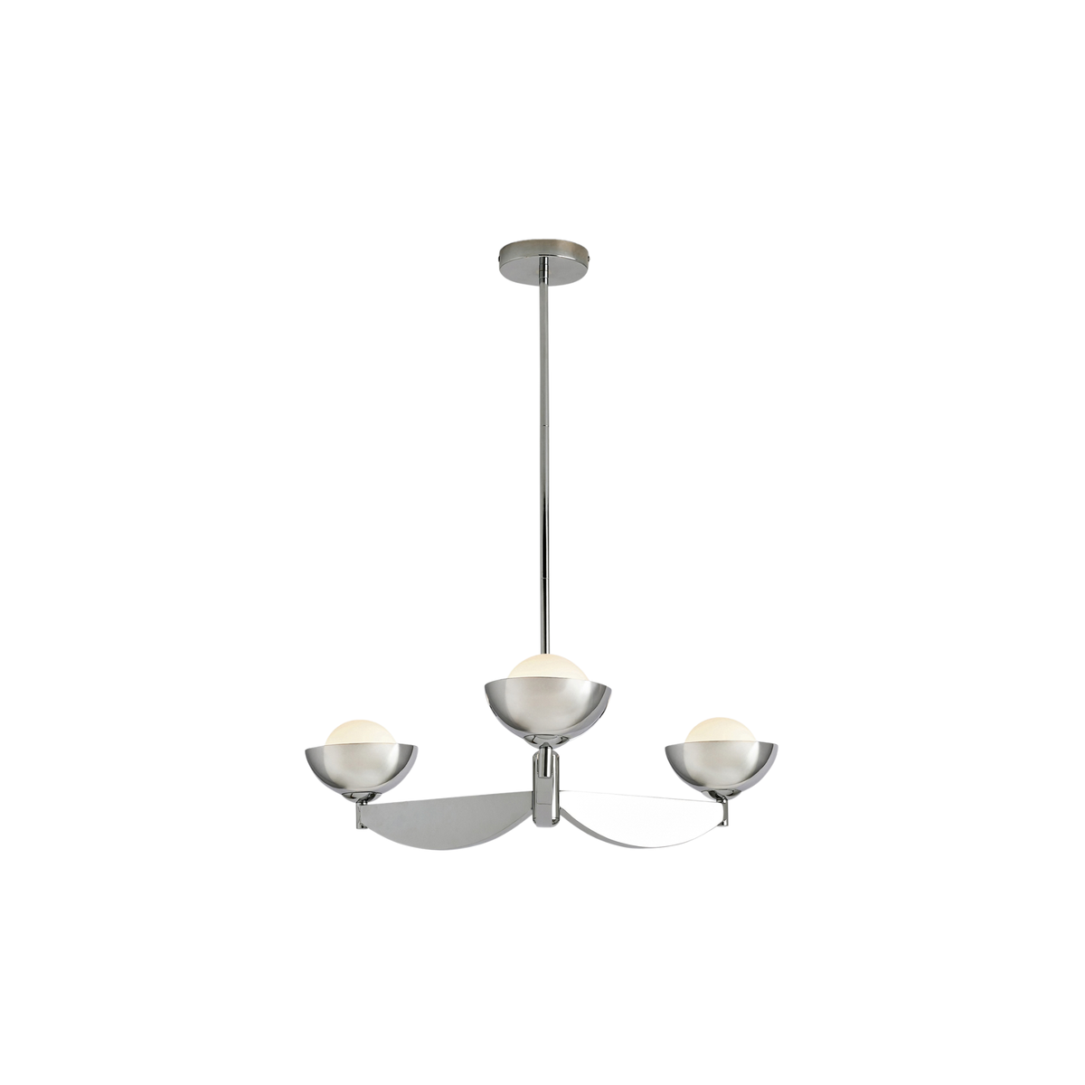 MADE.COM Layla Small Ceiling Light in Chrome with White Glass Sphere Shades