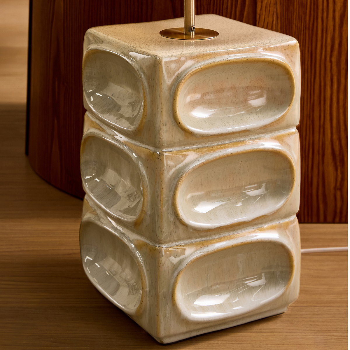 MADE.COM Nell Ceramic Floor Lamp - Cream