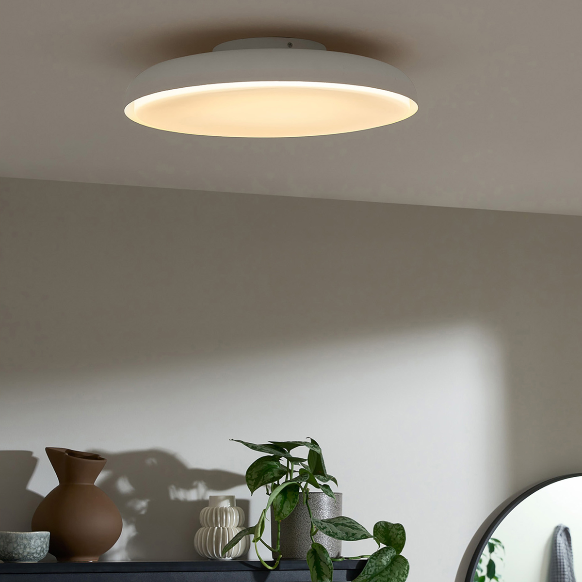 MADE.COM Nura Flush IP44 Bathroom Ceiling Light - Ivory